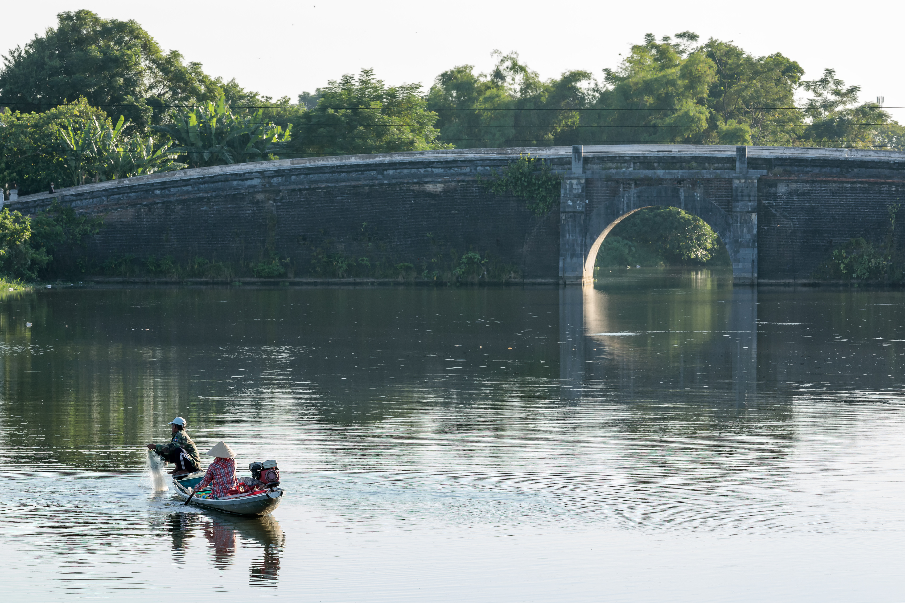 Fishing in the moat