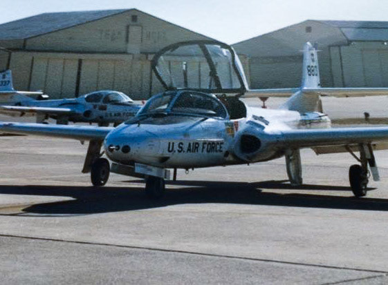 Taxiing out for takeoff in the T-37.
