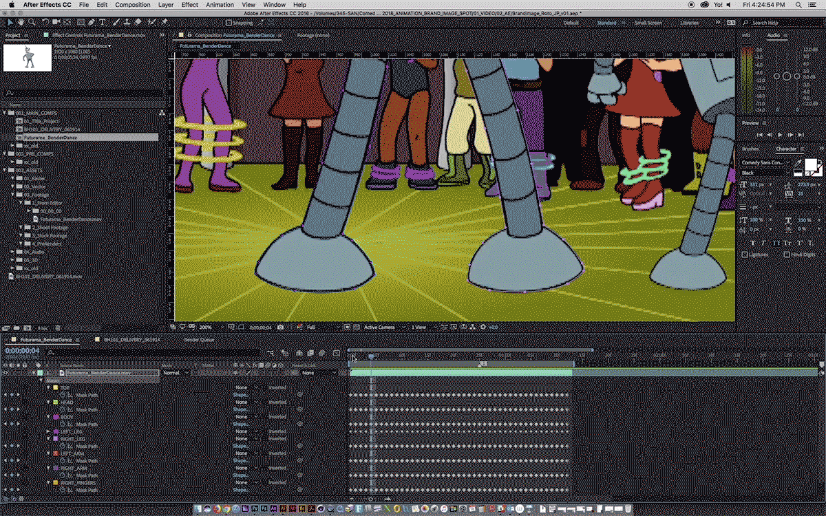 Time-lapse Demo of After Effects Rotoscoping Process