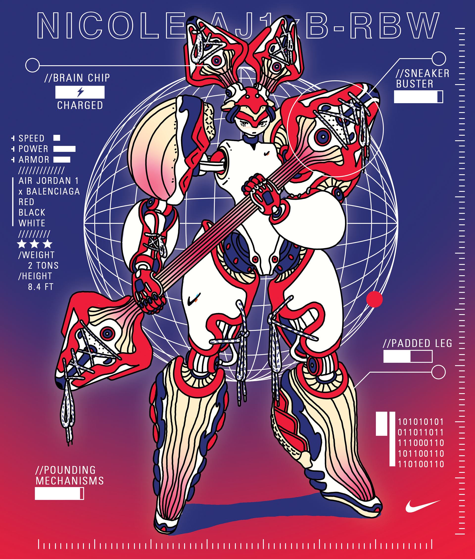 "Adopt a Bot" mech Acrylic Charm Packaging