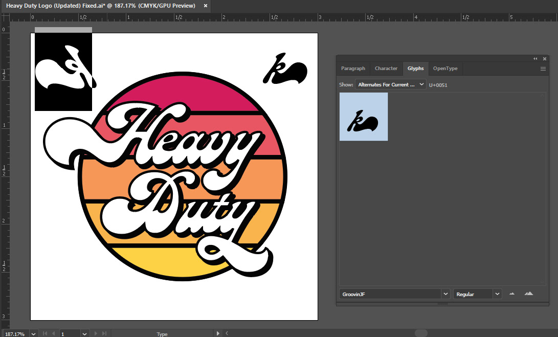 Custom H (Flourish of Lowercase k + Adjustments)