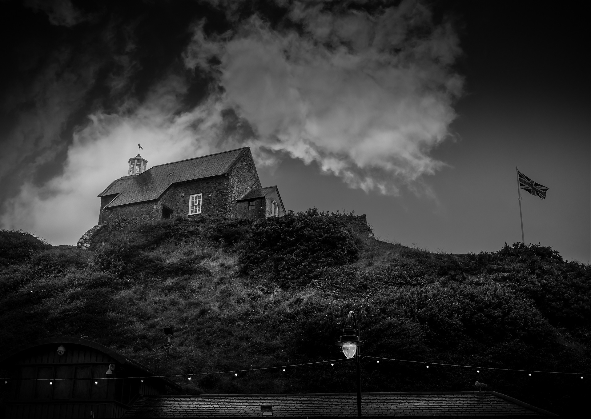 Lantern Hill. Ilfracombe, Devon. black and white photograph