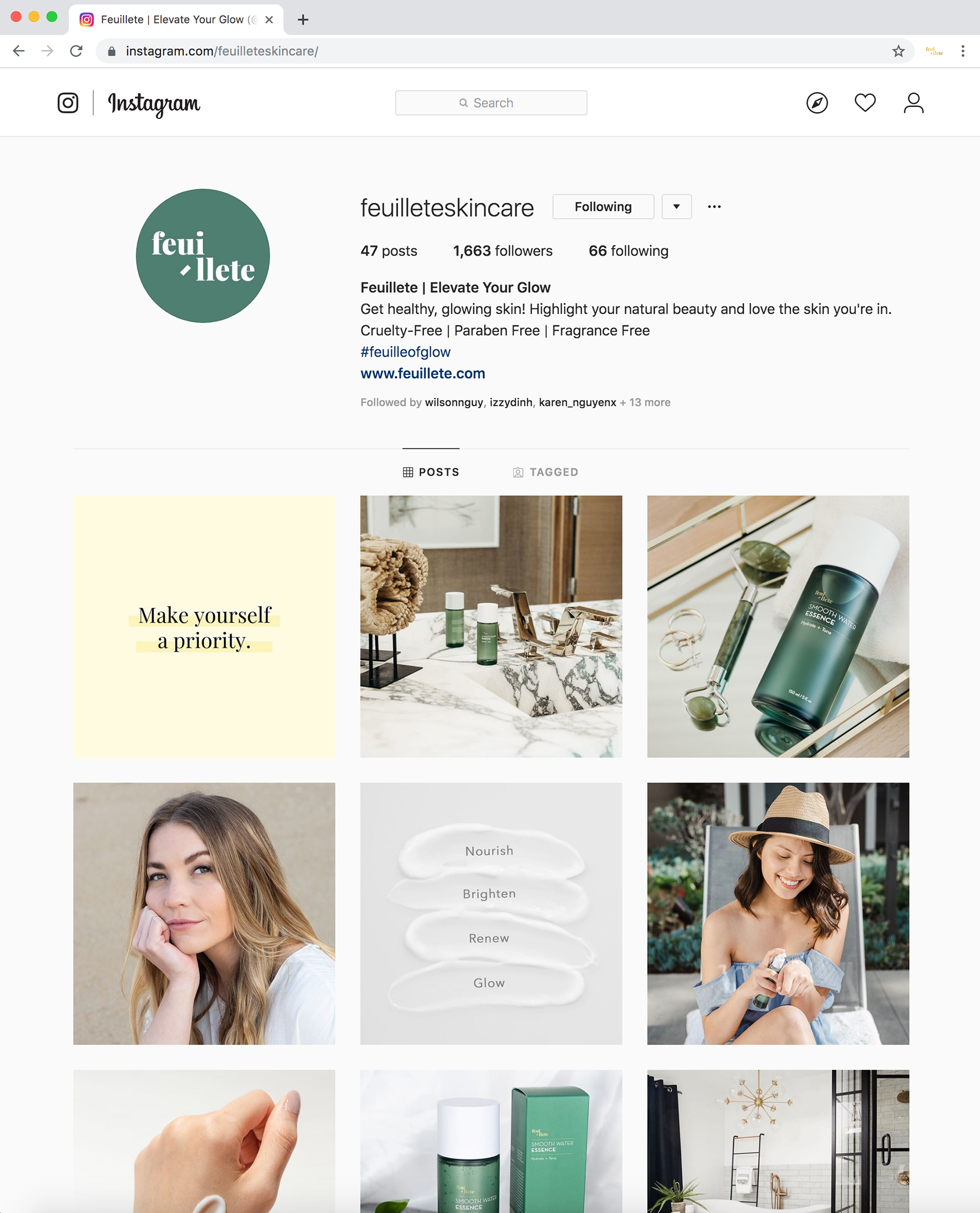 Feuillete Instagram (@feuilleteskincare)