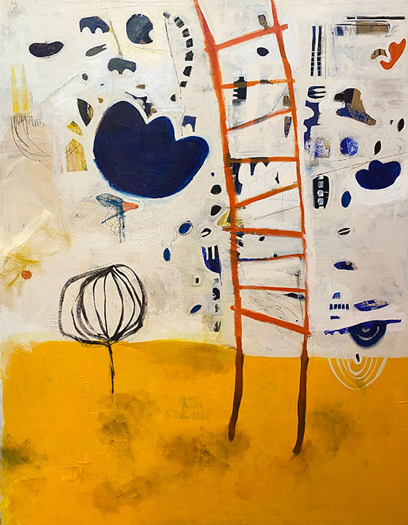 5'9"x7'5"- SHE TEETERS - acrylic on canvas