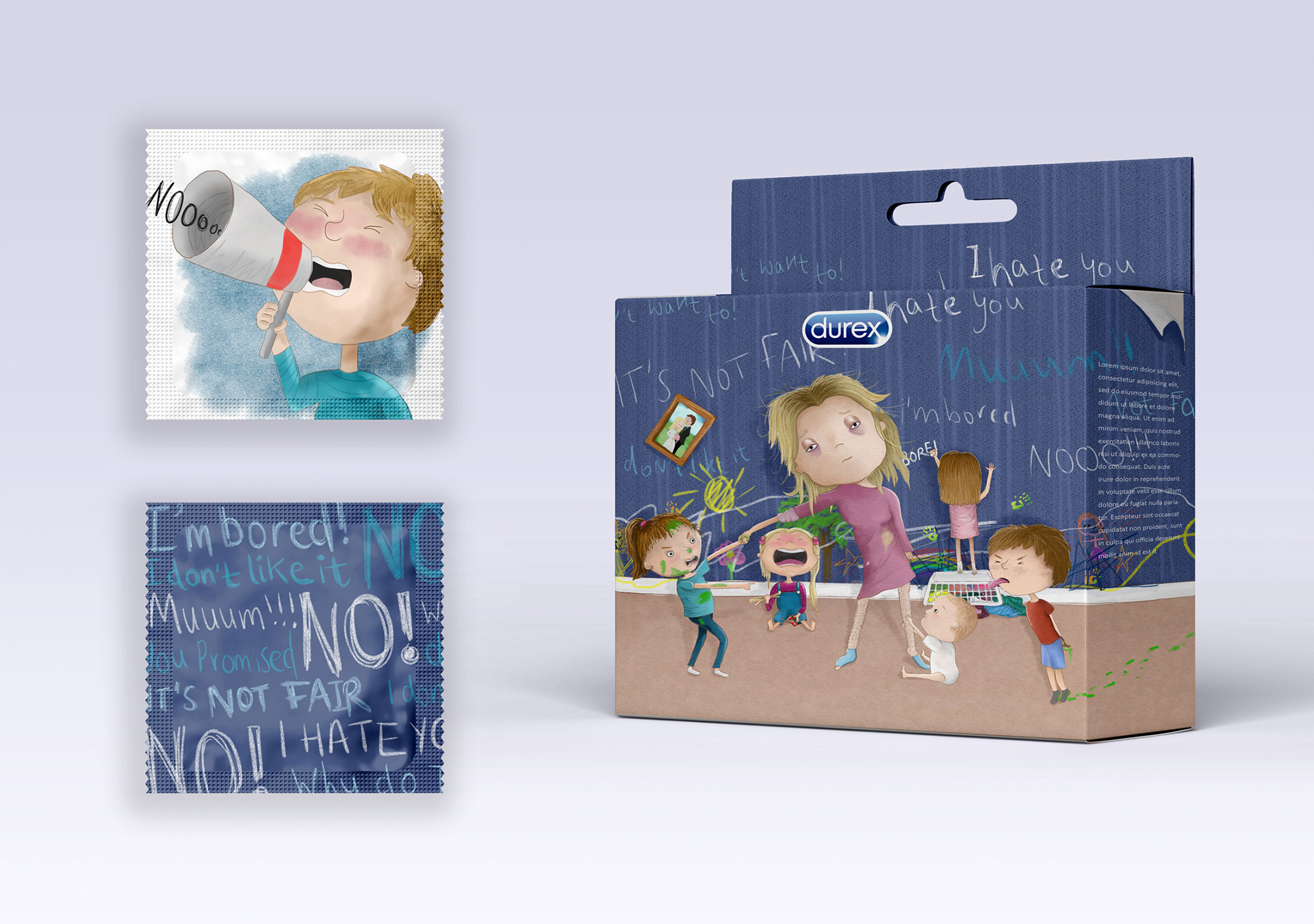 Using children's illustration style on unlikely packaging
