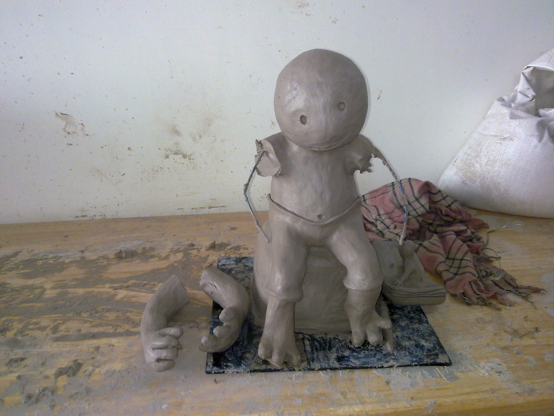 Prepping to create molds for fiber casting