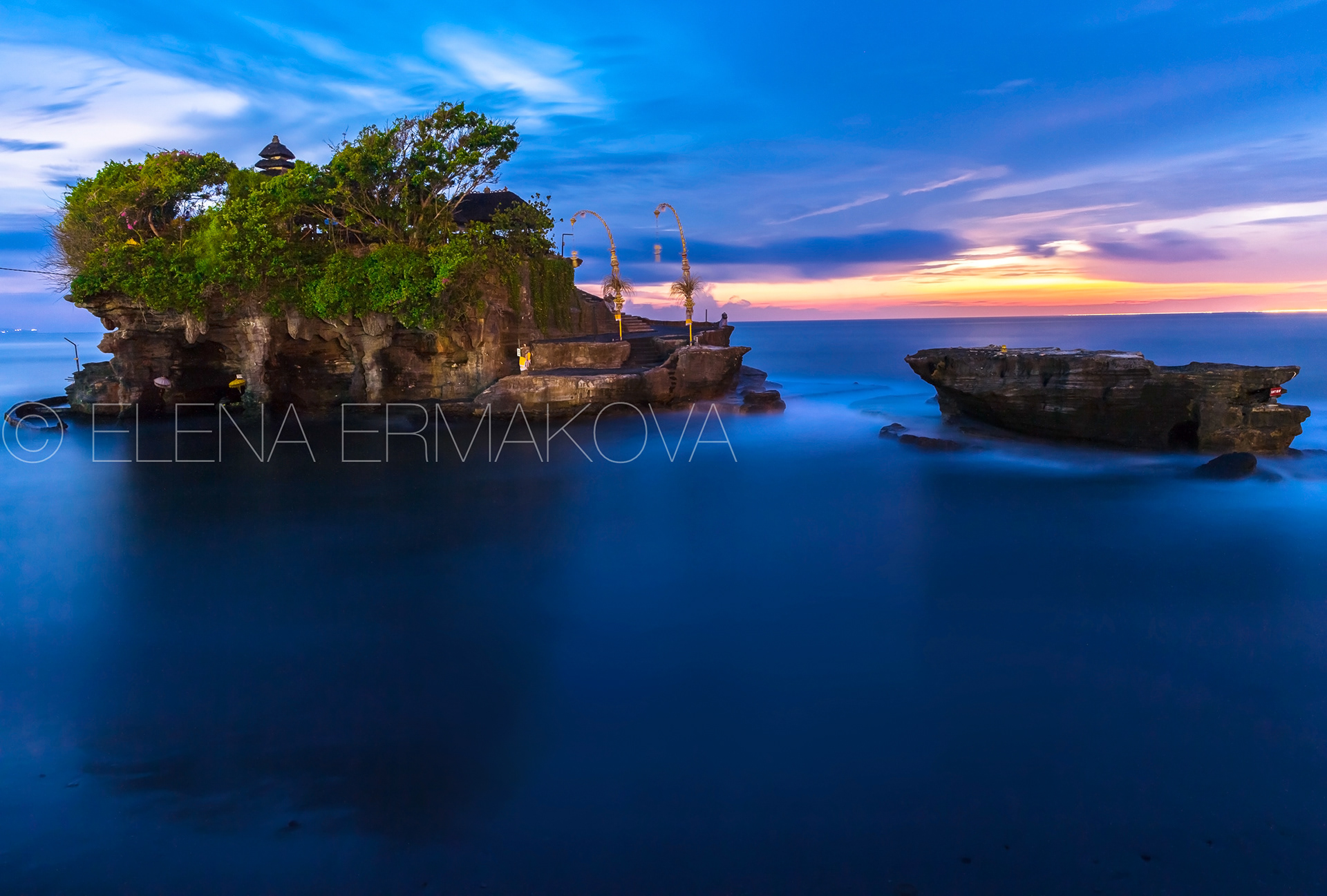 Pura Tanah Lot after sunset, Bali, Indonesia.