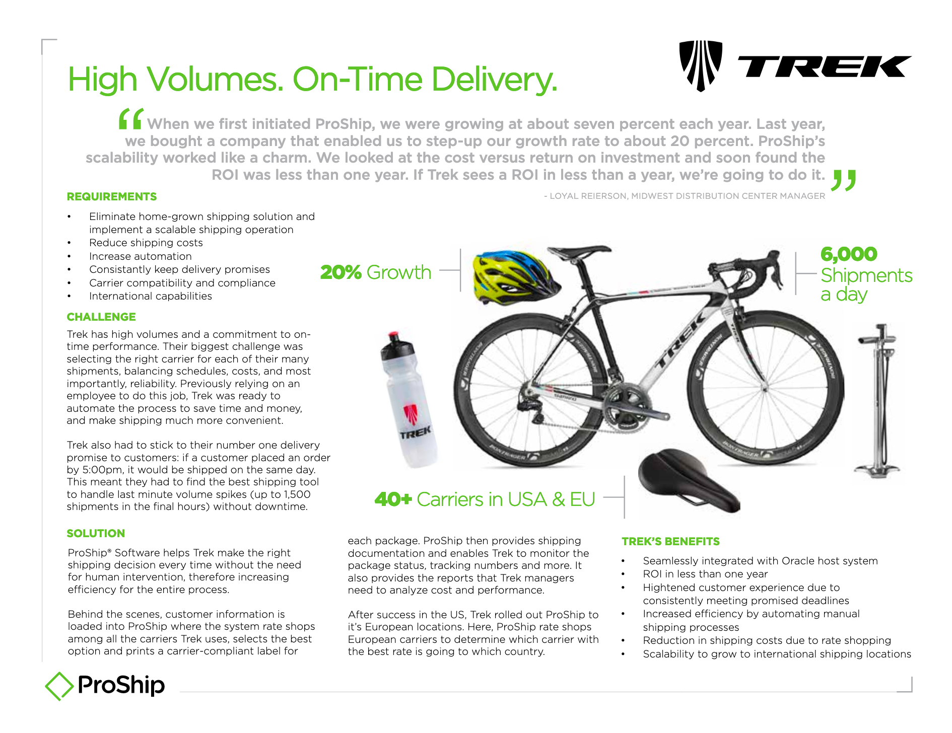ProShip Inc. Case Study for Trek