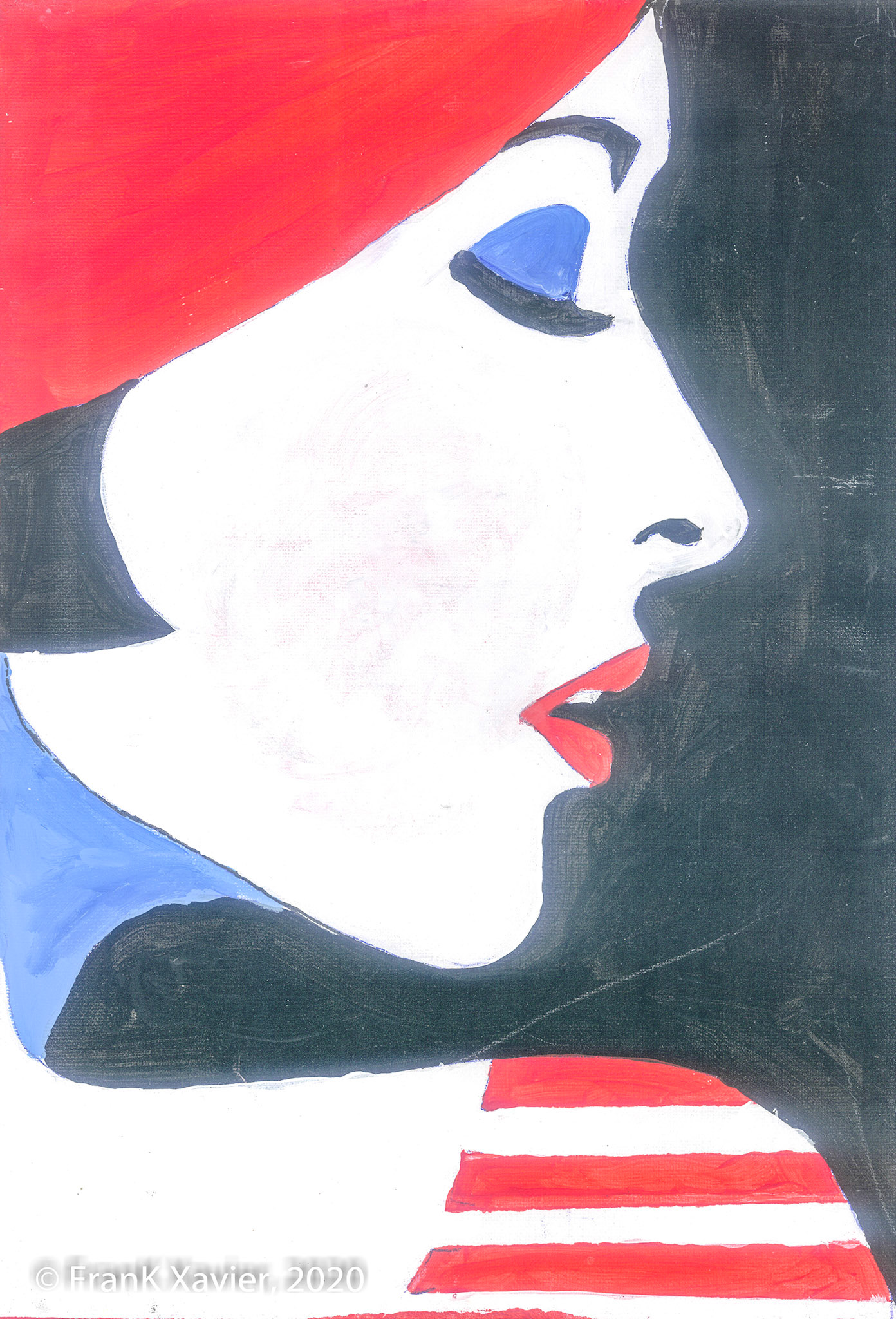 Frauenporträt | Frank Xavier Original | Acryl auf Leinwand | Größe 30 mal 40 cm