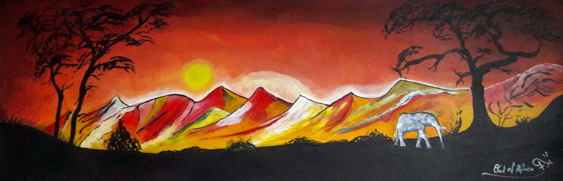 out of africa | Frank Xavier Original | Acry auf Leinwand | 120 mal 40 cm