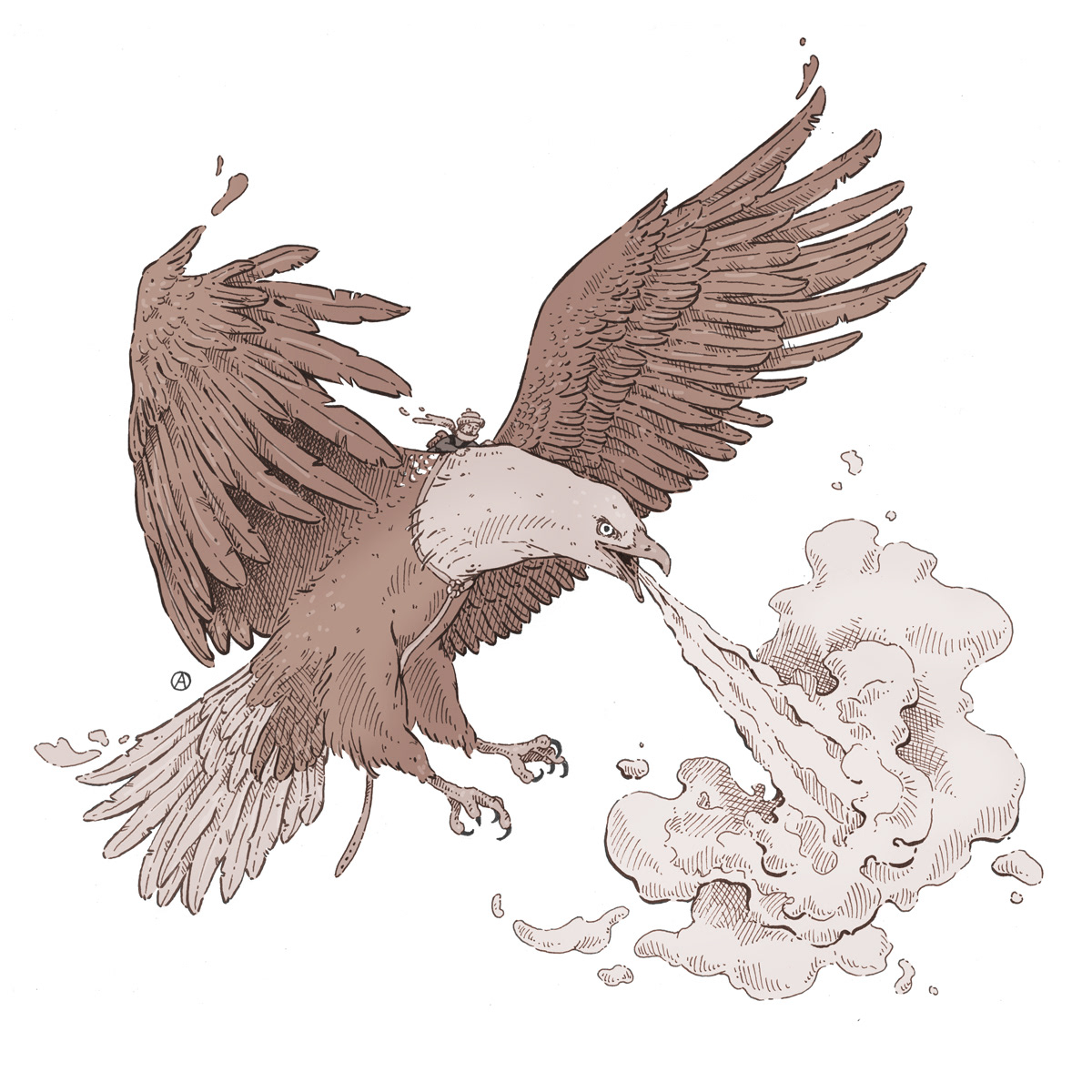 inktober 2017, eagle illustration, day 8, analog illustration