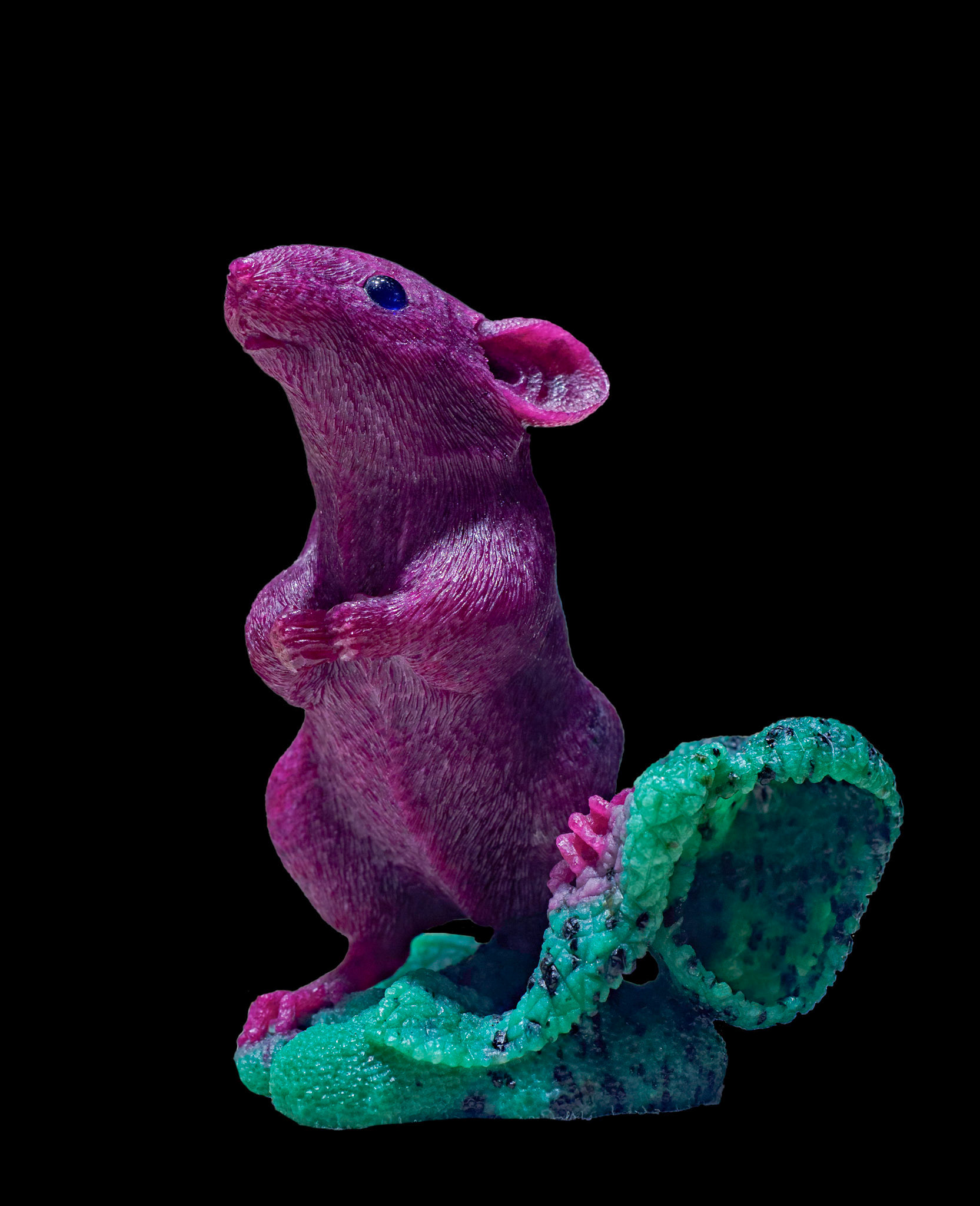 Ruby on zoisite and 18K gold tail - Minas Gerais, Brazil