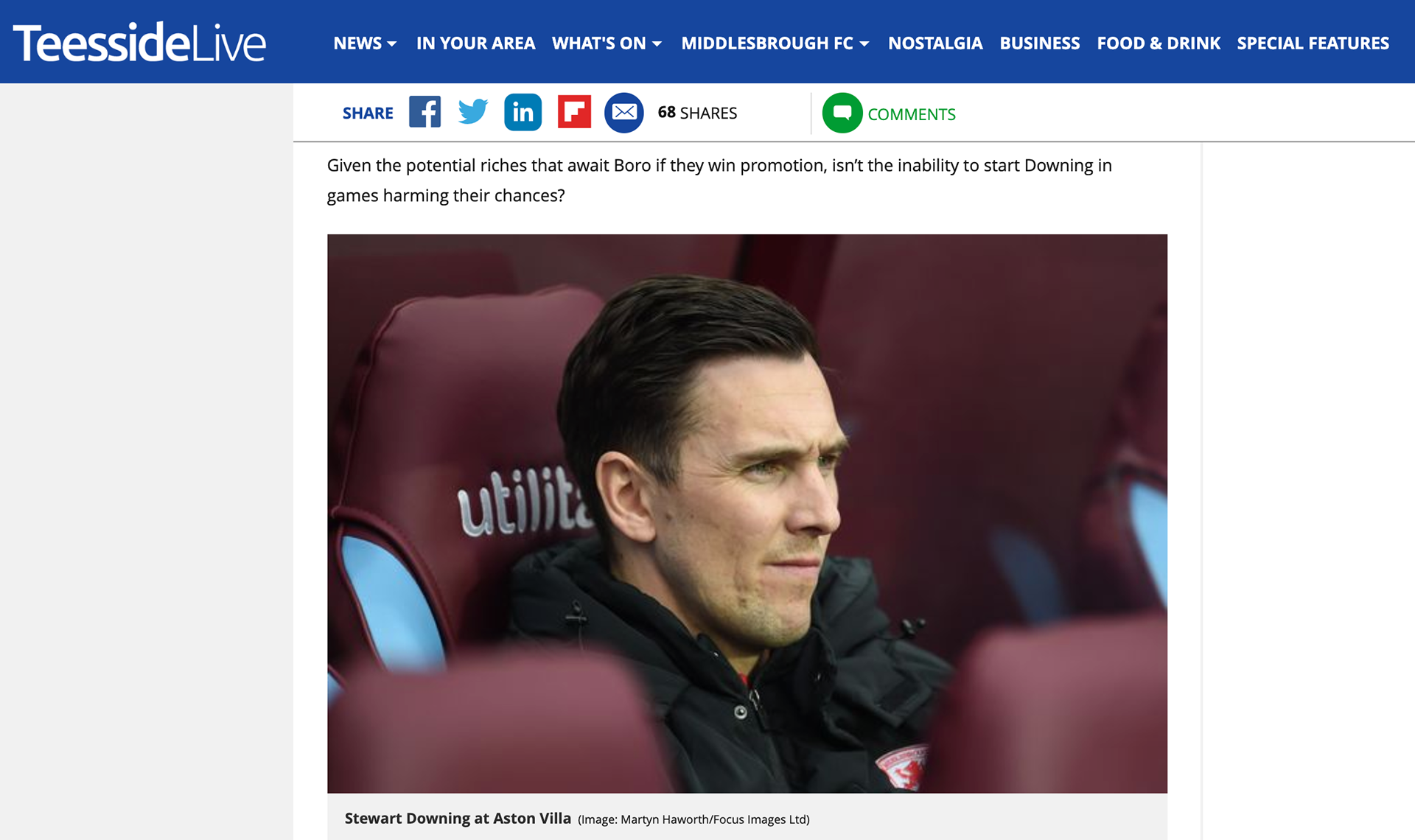 2019 03-18MAR Stewart Downing - Teeside Live