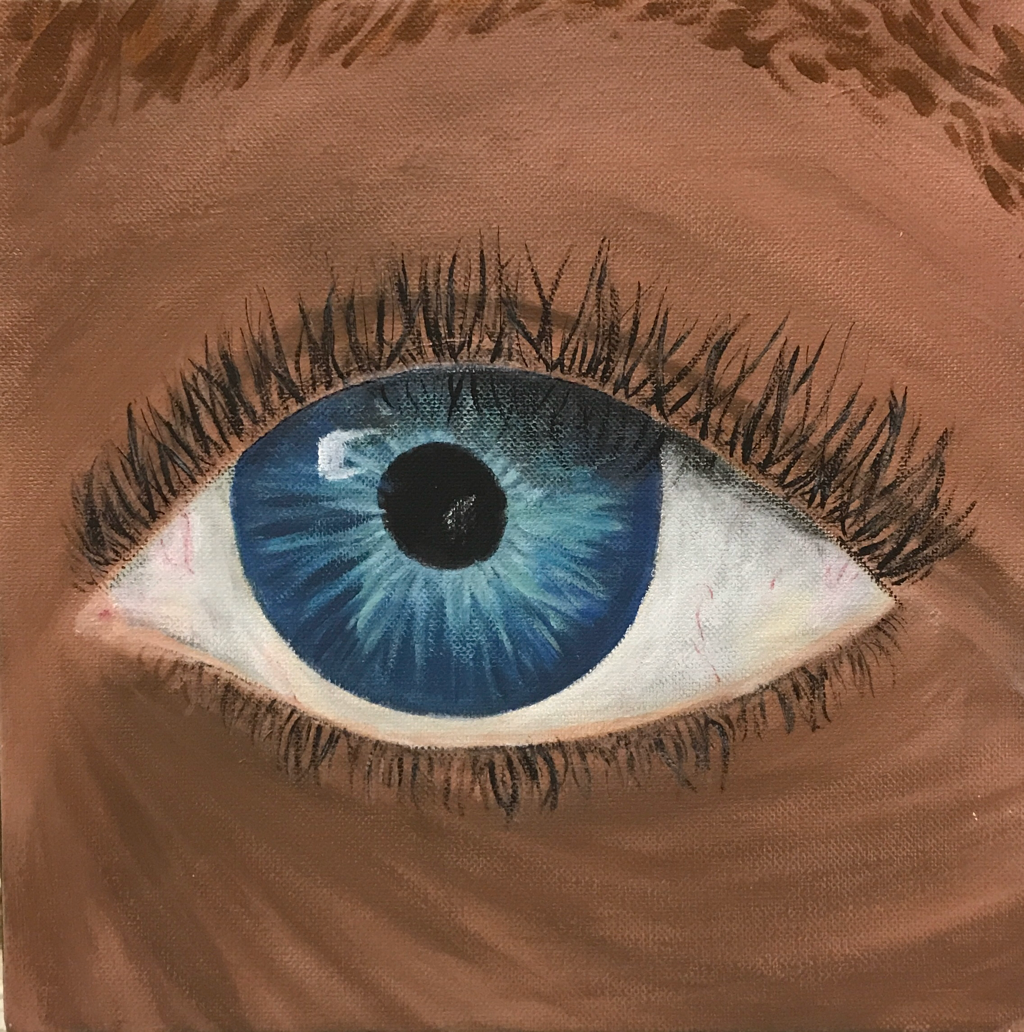 "Blue Eye" | 10" x 10" | Acrylic and Sharpie on canvas