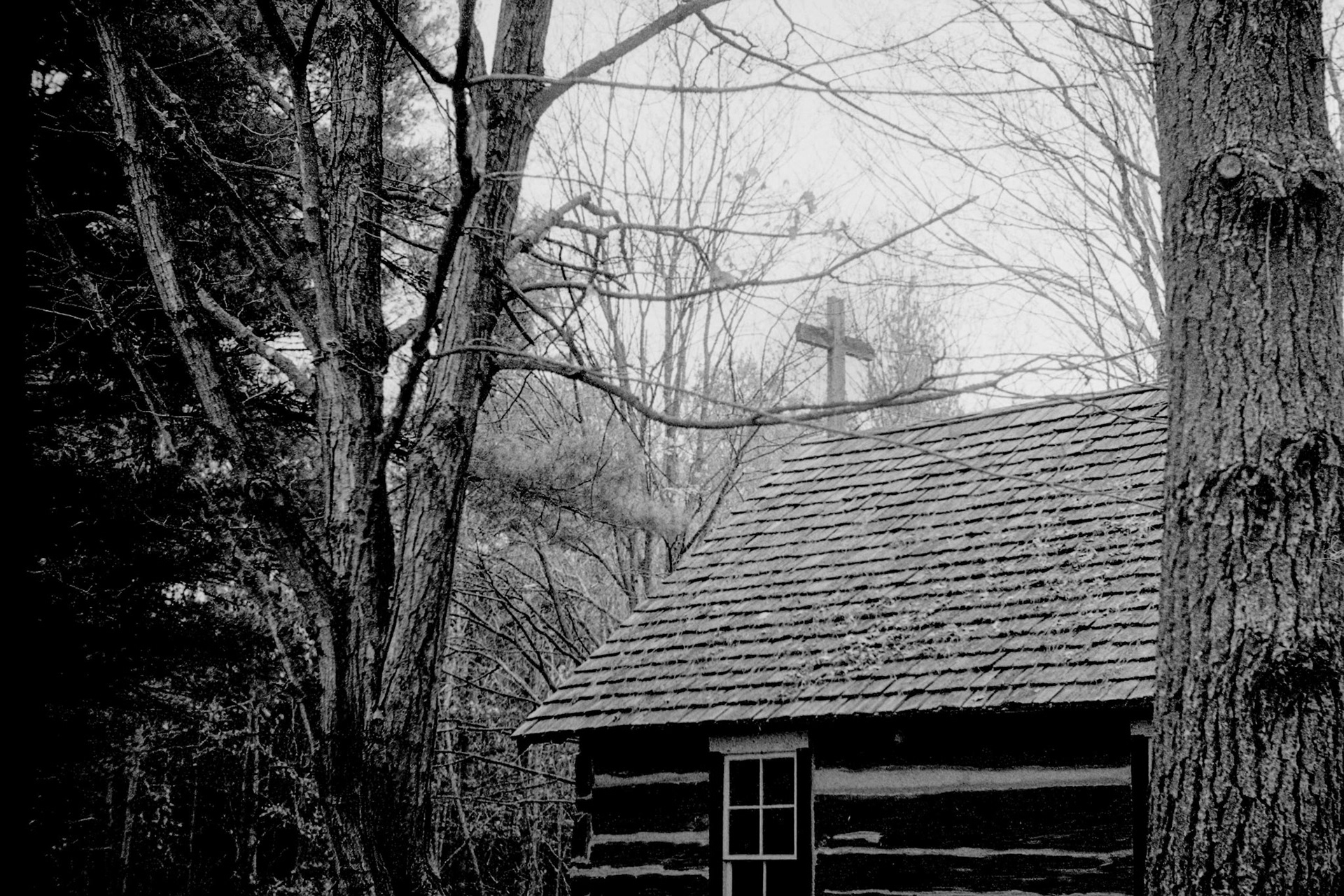 Old log church, Westfield Heritage Village