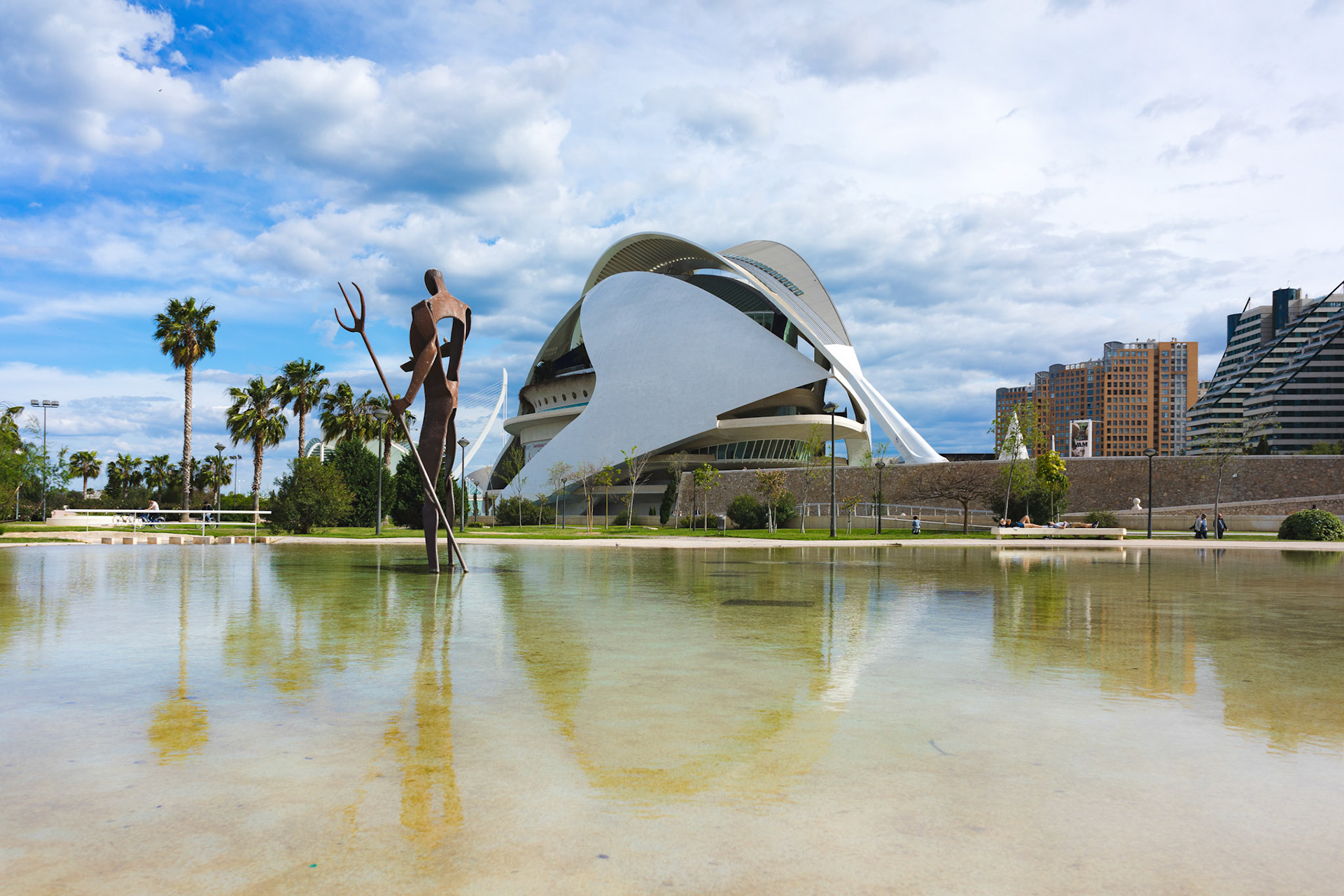 Palau de les Arts Reina Sofia opera house. Futuristic building in Valencia, Sain.