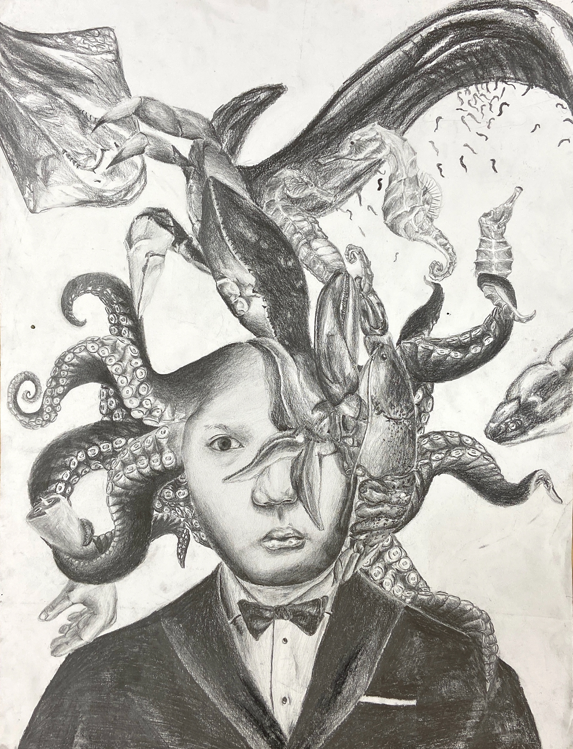 Thaw Htoo, Underwater hairdo, Drawing & Illustration, Lakewood High School, Educator: Arline Olear, Grade 11, Honorable Mention