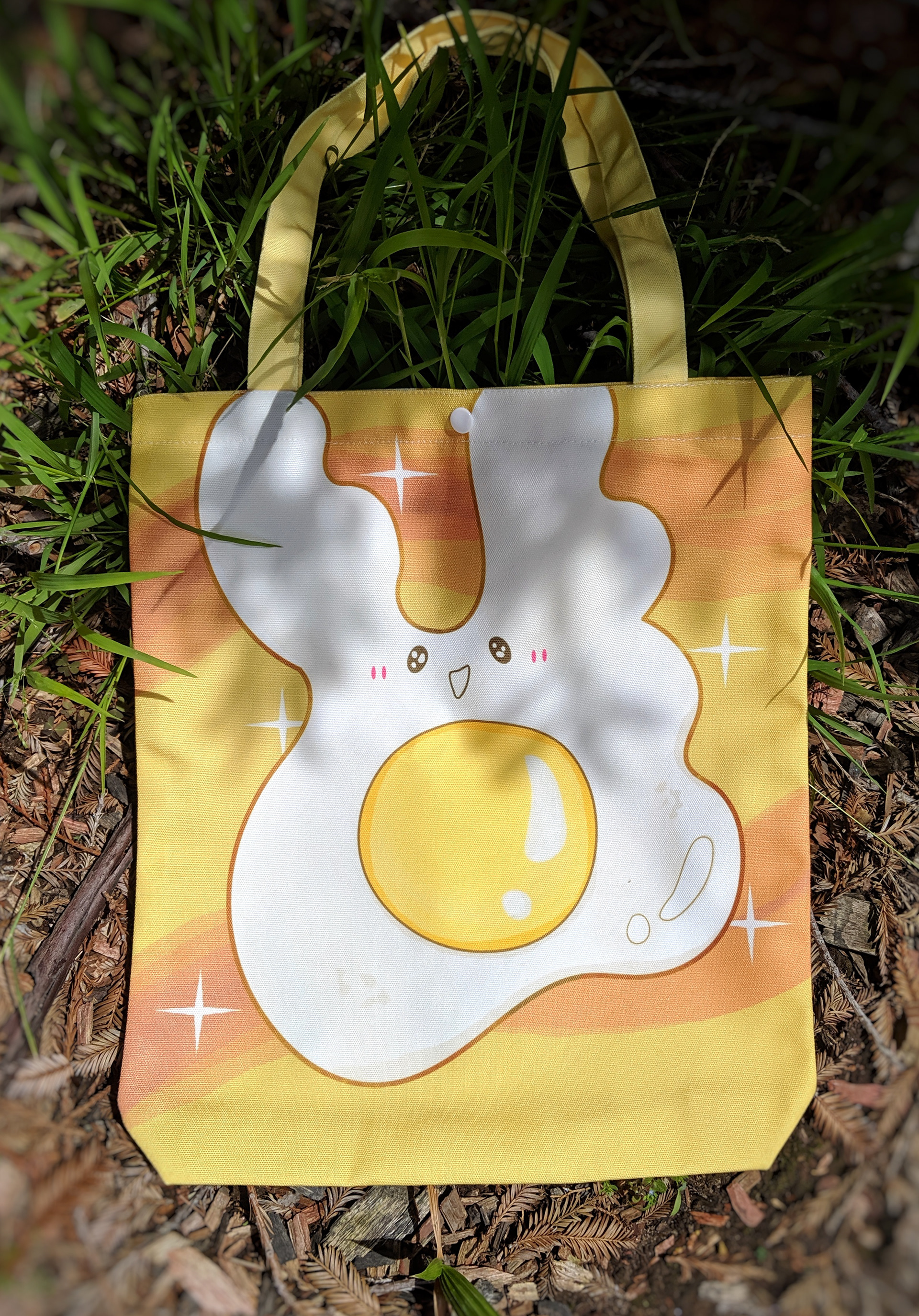 Fried Egg Bunny Button Tote