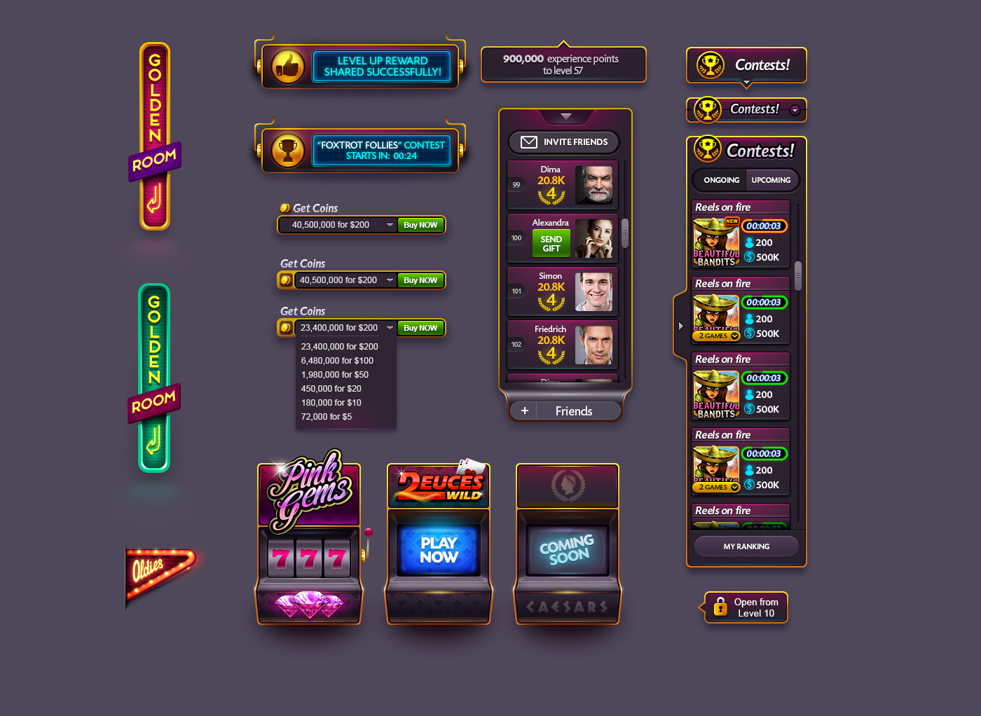 UI/UX Game Designer and Game Artist - Casino Lobby Design