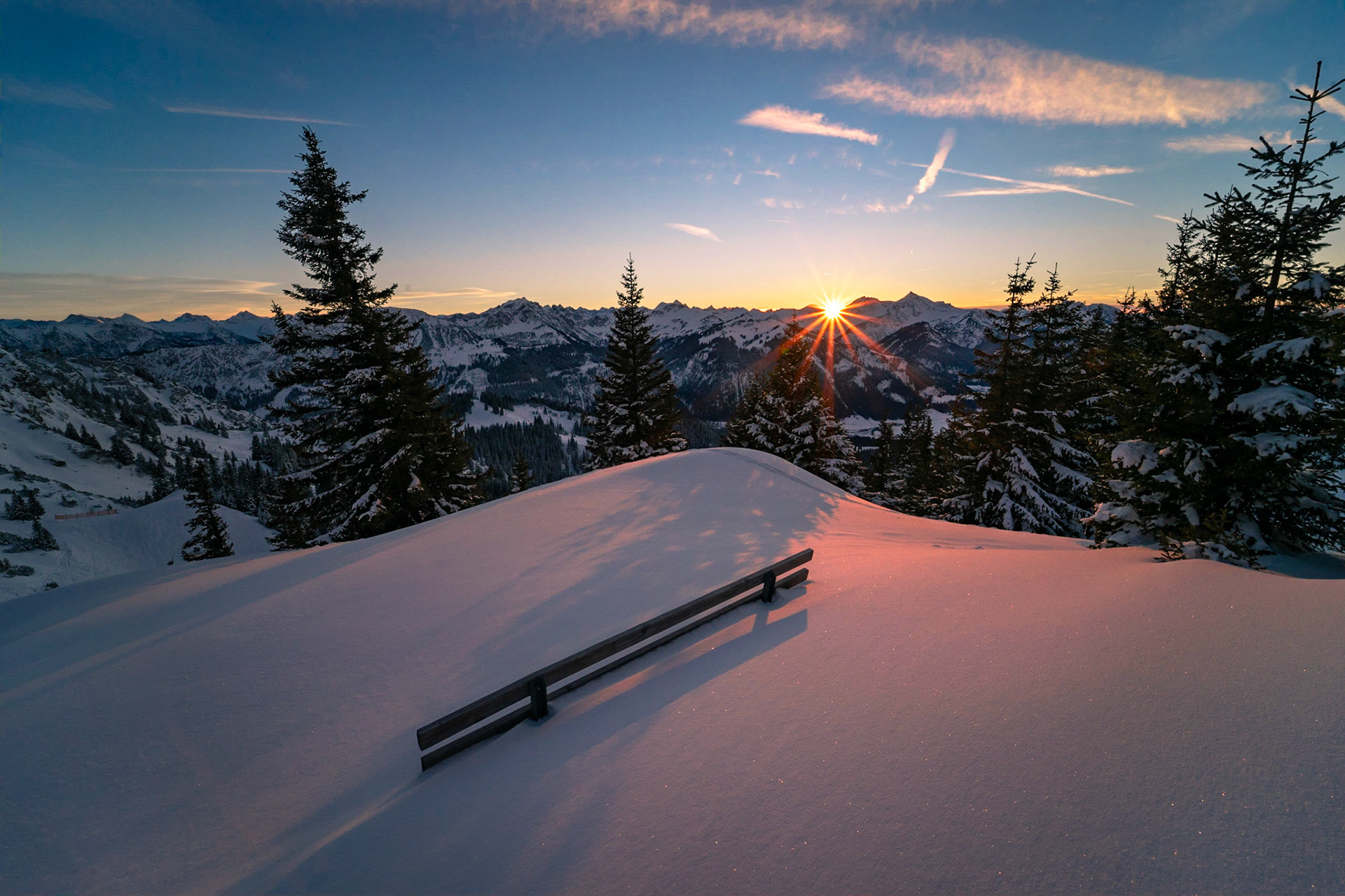 Sonnenuntergang im Allgäu
