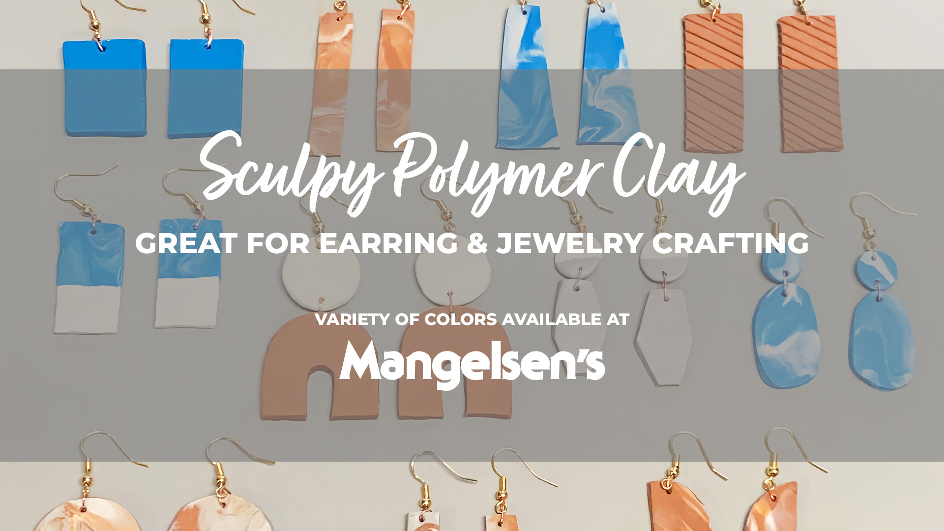 Social media ad created to showcase polymer clays for jewelry crafting. I made all earrings featured and photographed them for the ads.