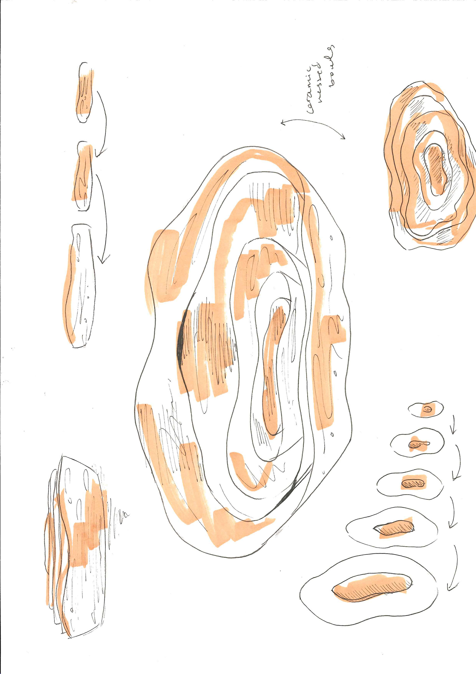 Ceramic bowls shapes and inspired by sound (Jan 2020)