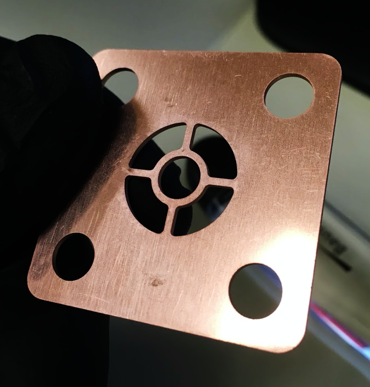 One of 199 plates that form the "metamaterial"