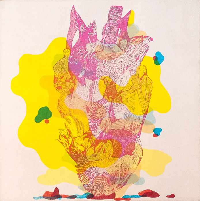 CRUCHE FOLÂTRE sérigraphie sur merisier, 30.48 cm x 30.48 cm, tirage unique, 2017