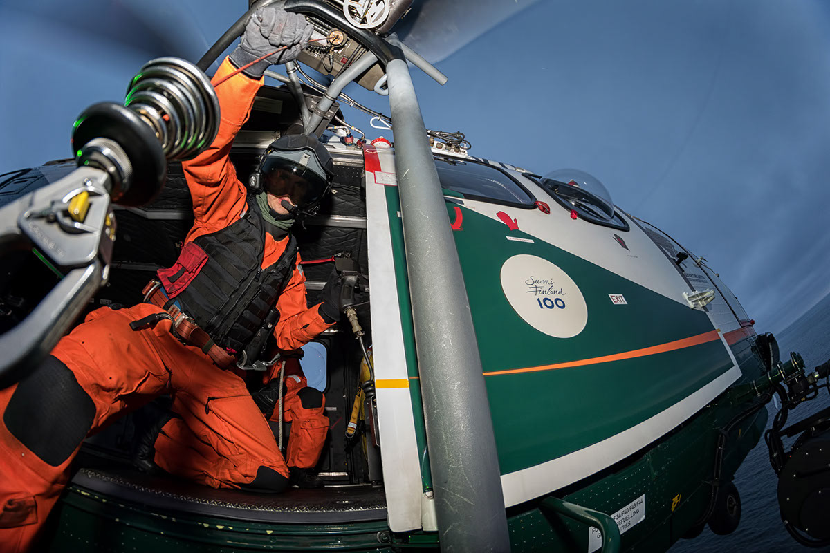 Finnish Border Guard Airbus H215 winching