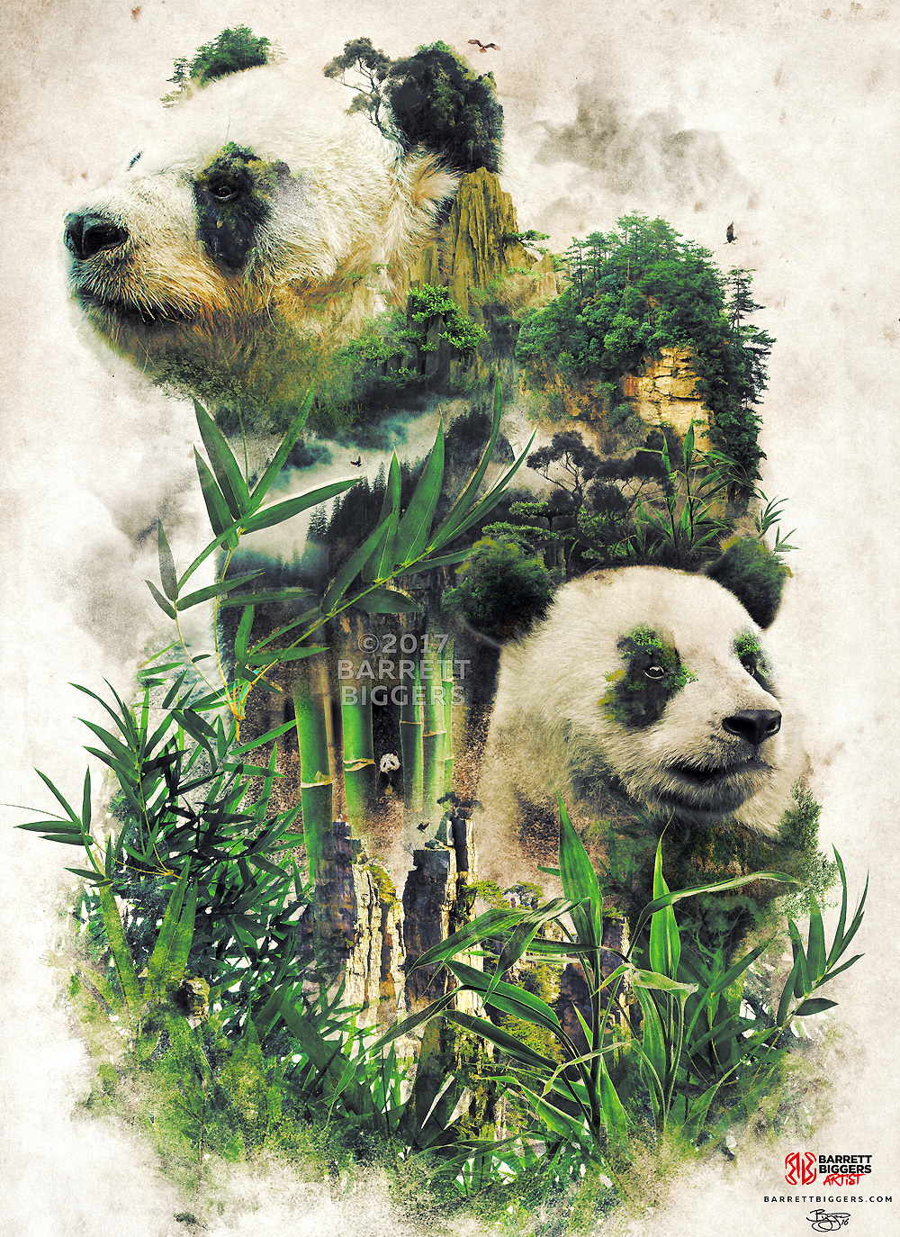 Fare Afsnit Havslug Barrett Biggers - Great Panda Nature Surrealism Study Digital Art
