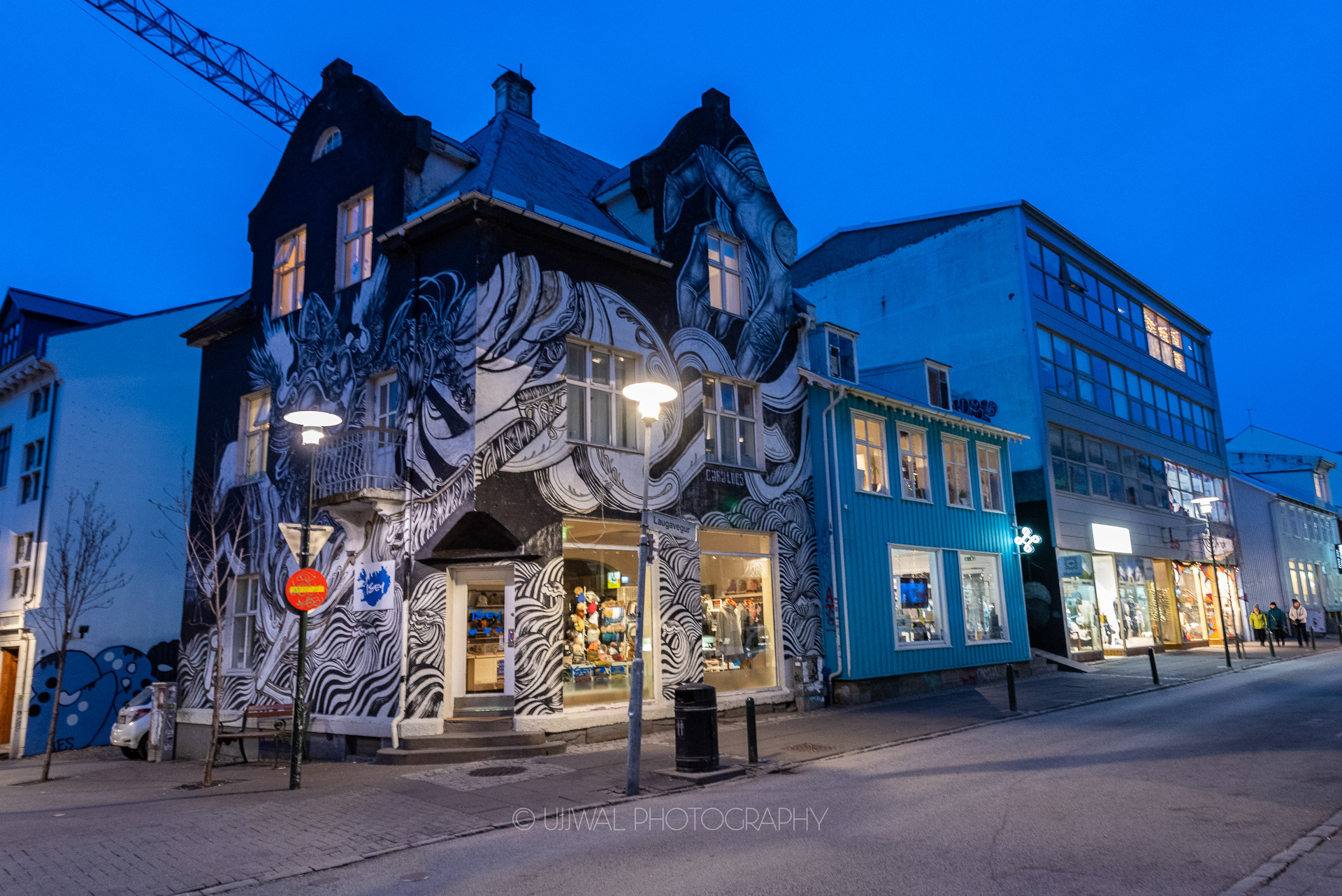 Houses along the Laugavegur in Reykjavik