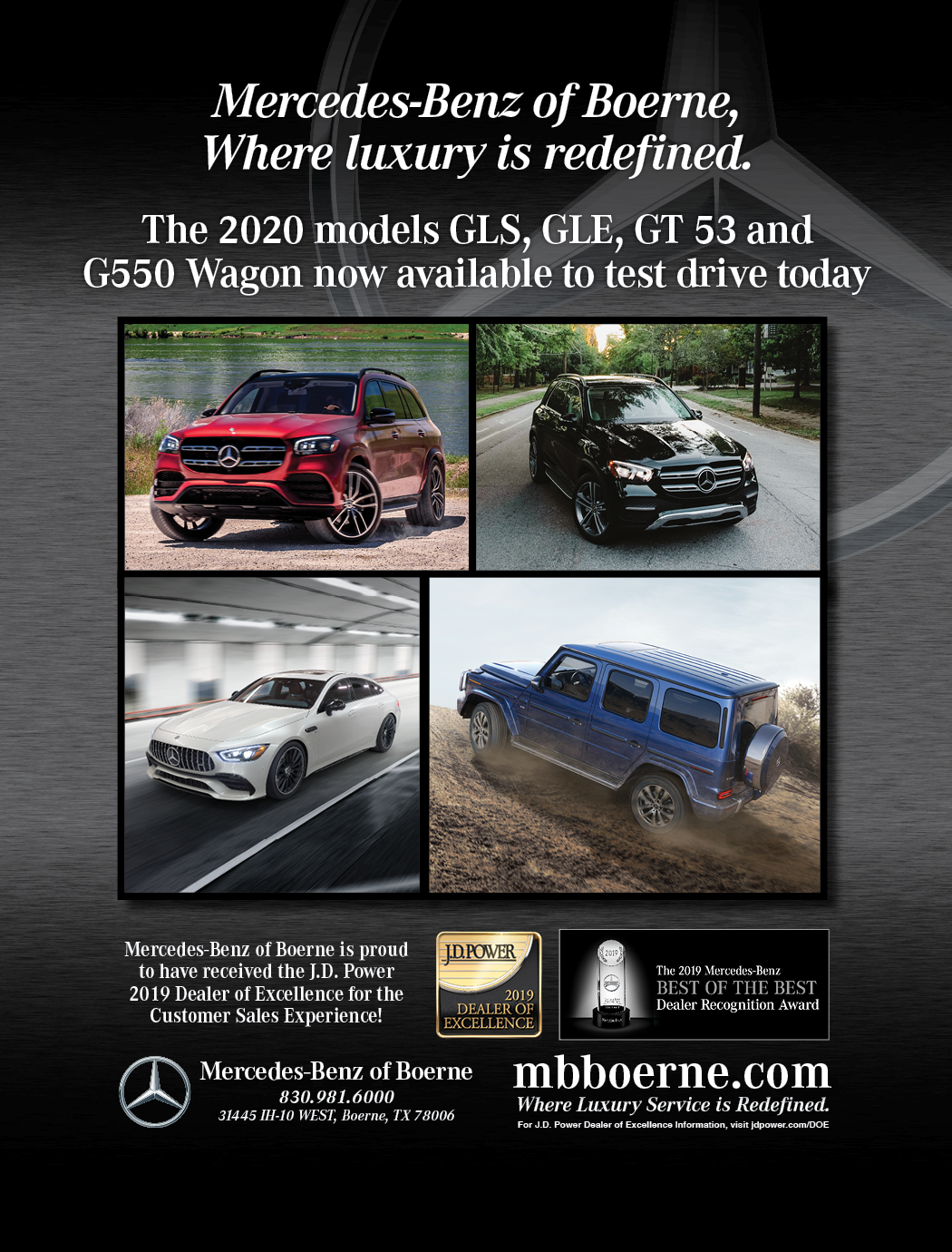 Monthly magazine ad for car dealership