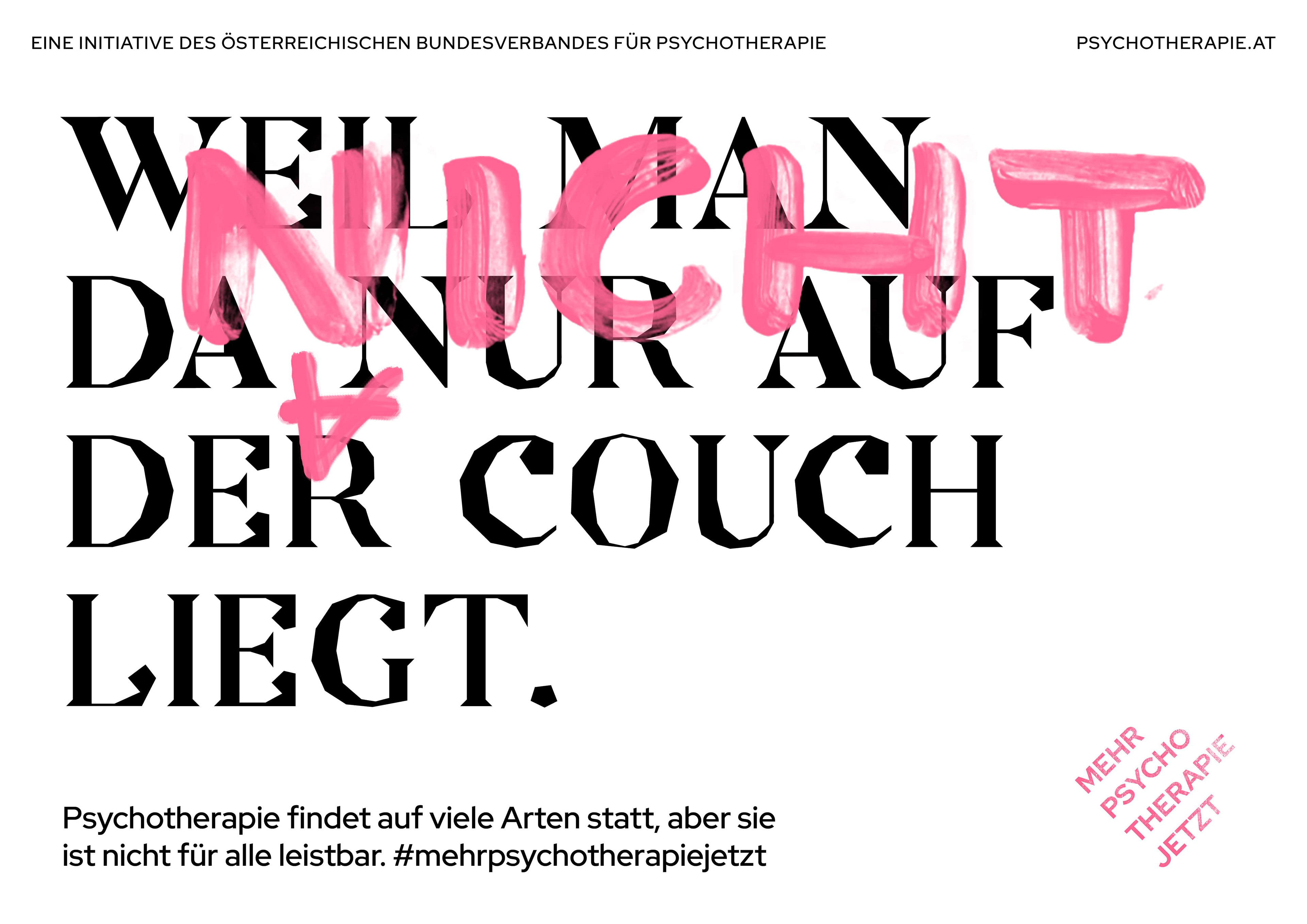 Typographic poster for the campaign #mehrpsychotherapiejetzt