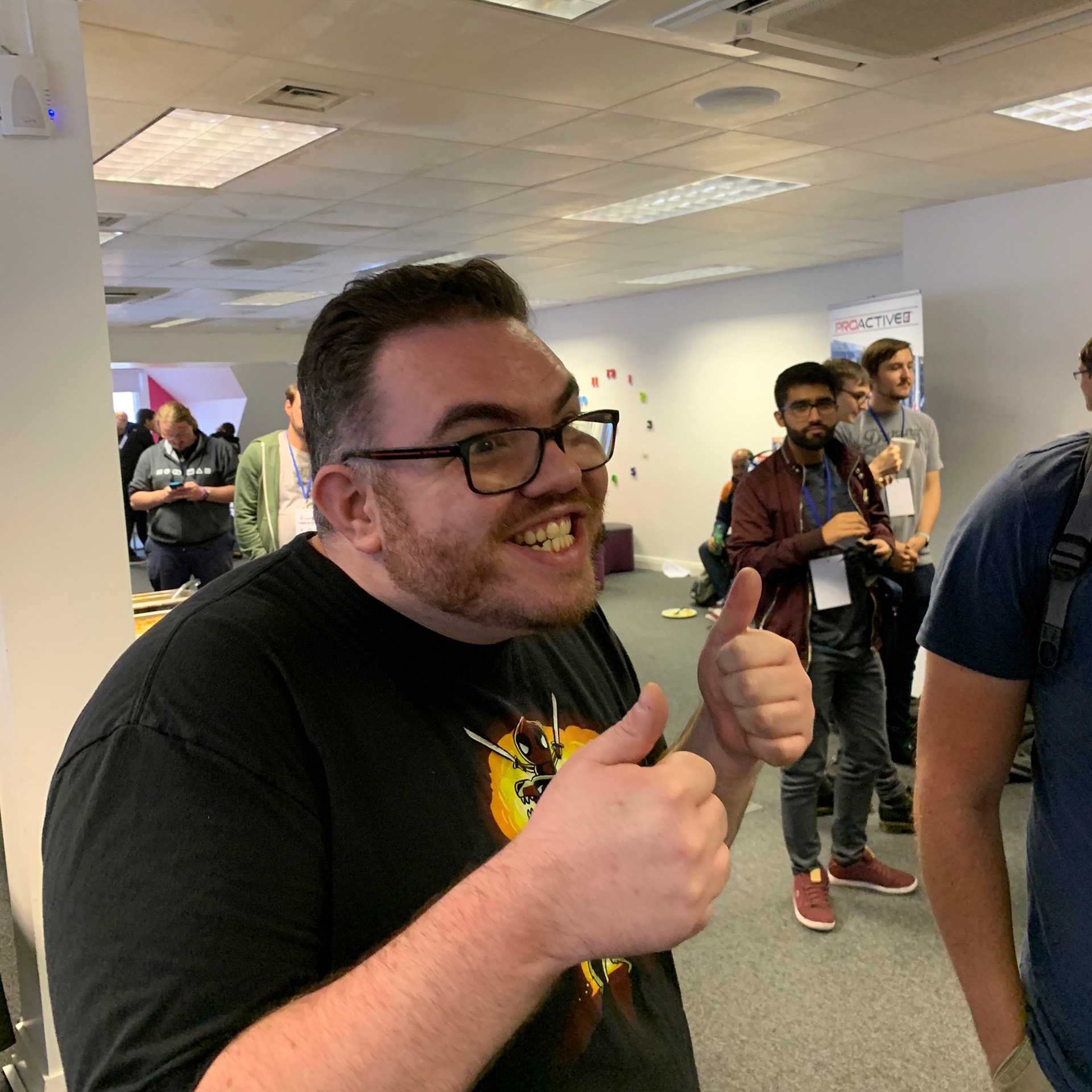 Mike schmoozing the speakers and attendees