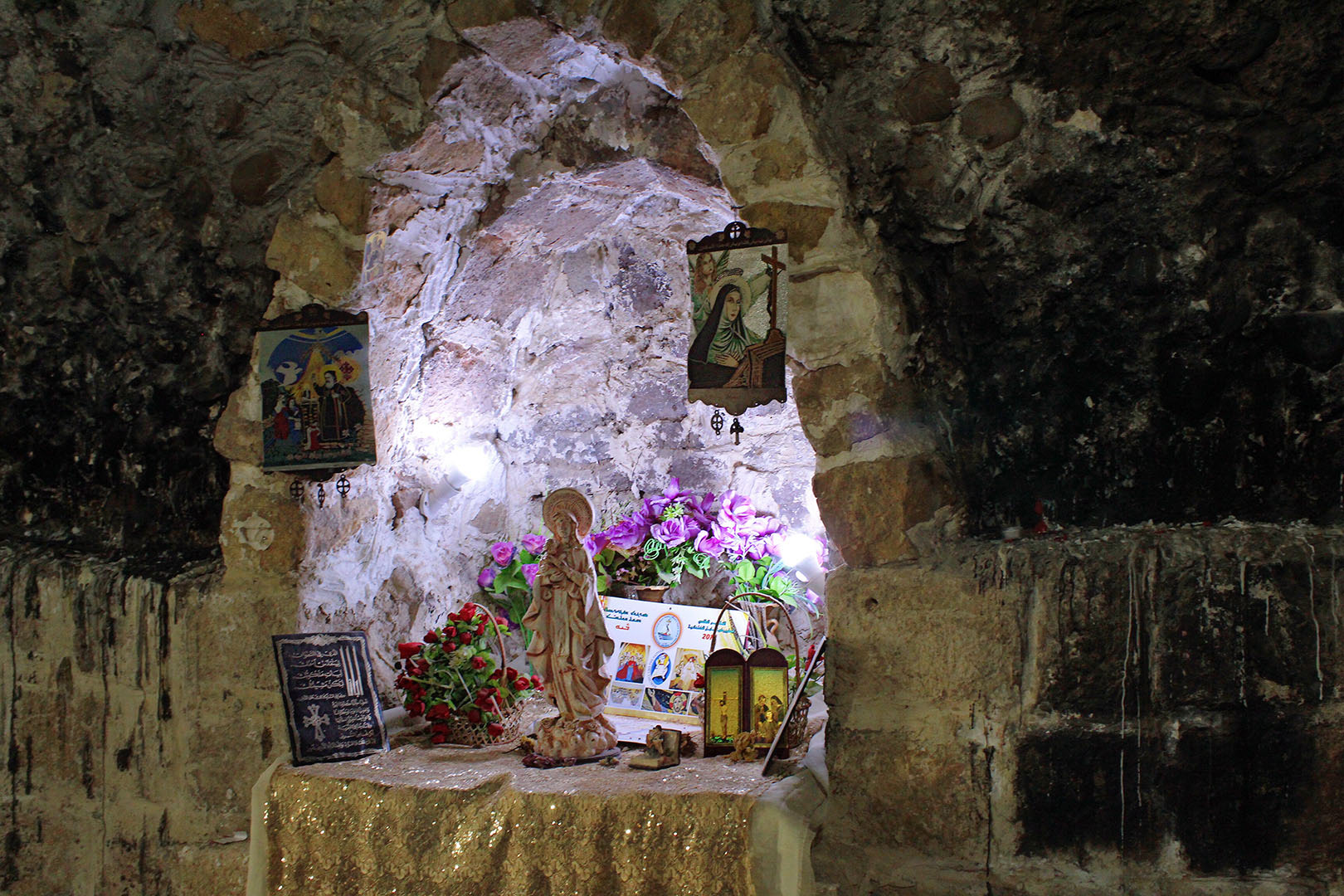 The inside of an Assyrian Temple located on the Tigris River near the border of Syria.