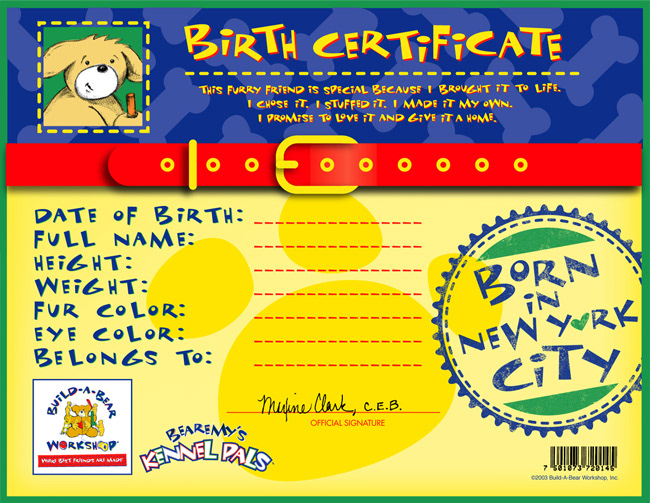 create a build a bear birth certificate online