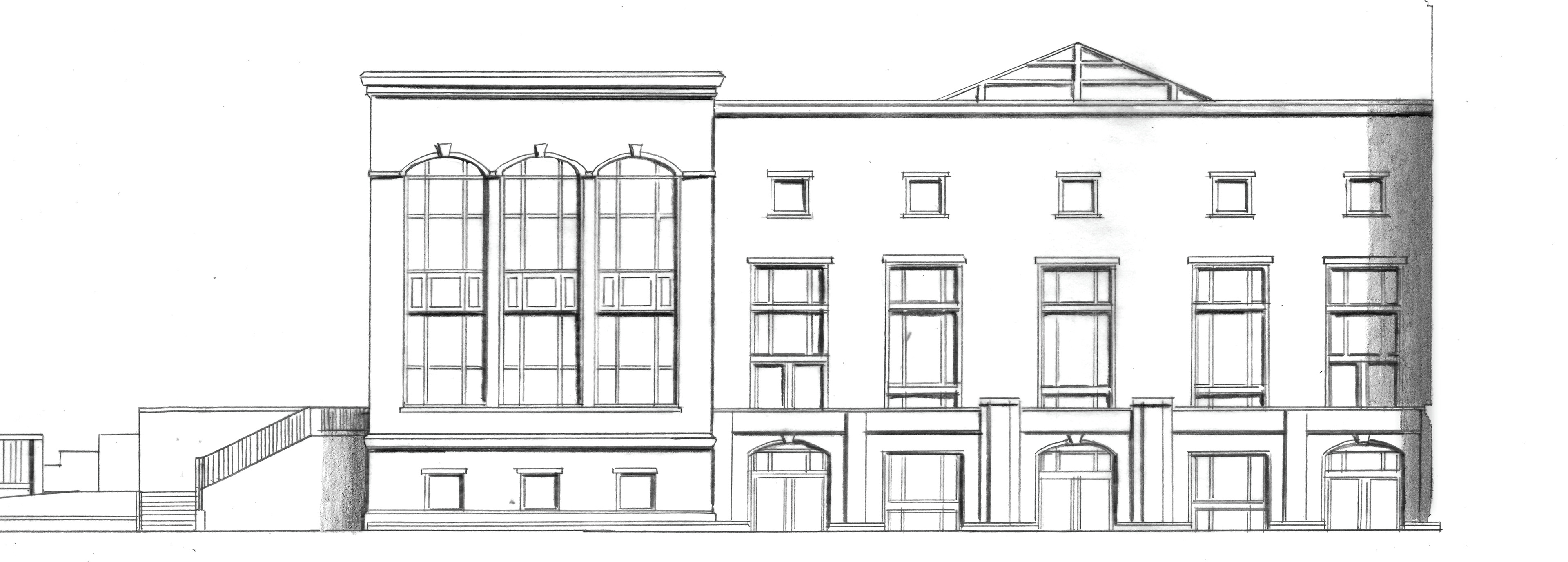 West Elevation - North Addition/Atrium