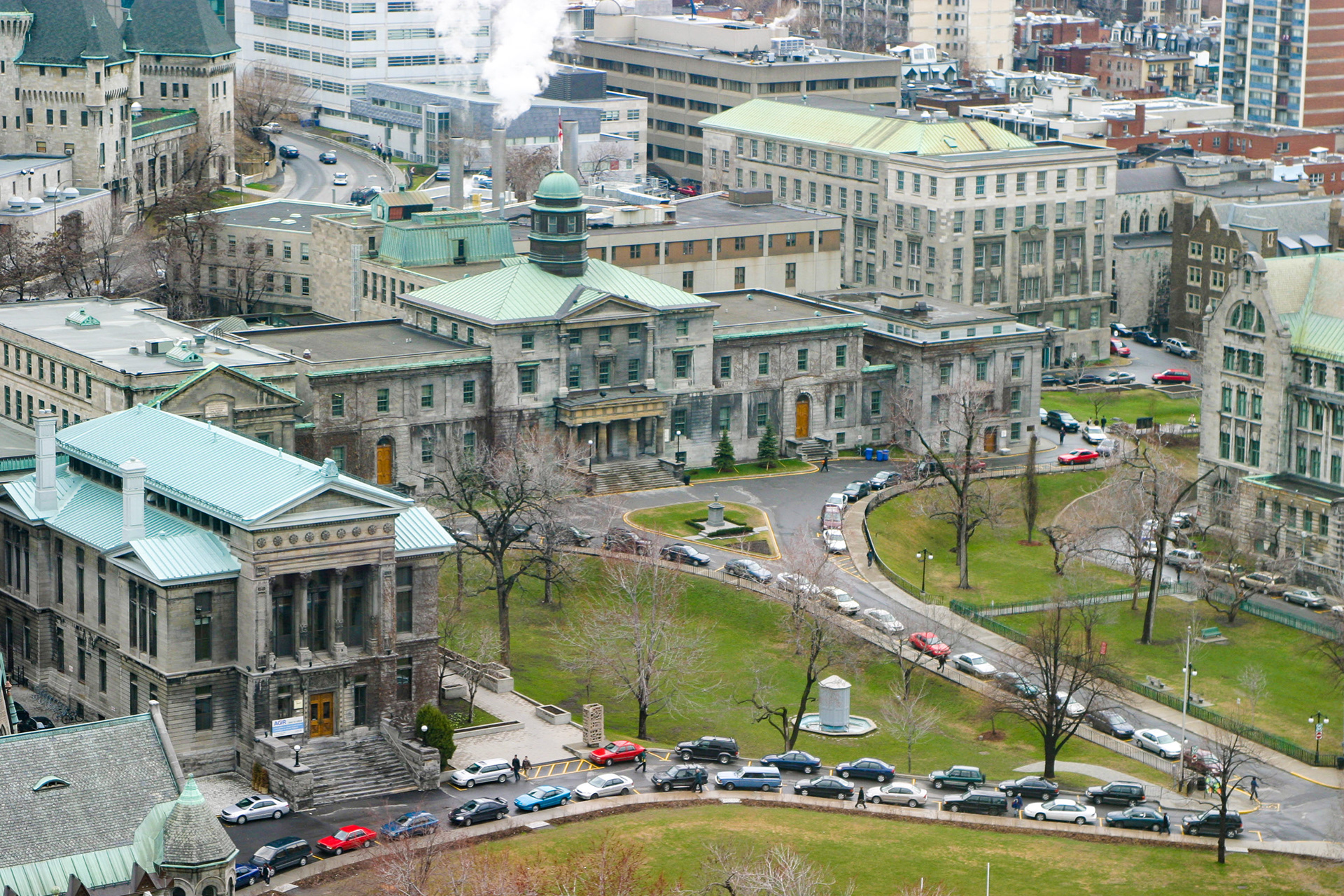 McGill from above, with parking. April 2003.