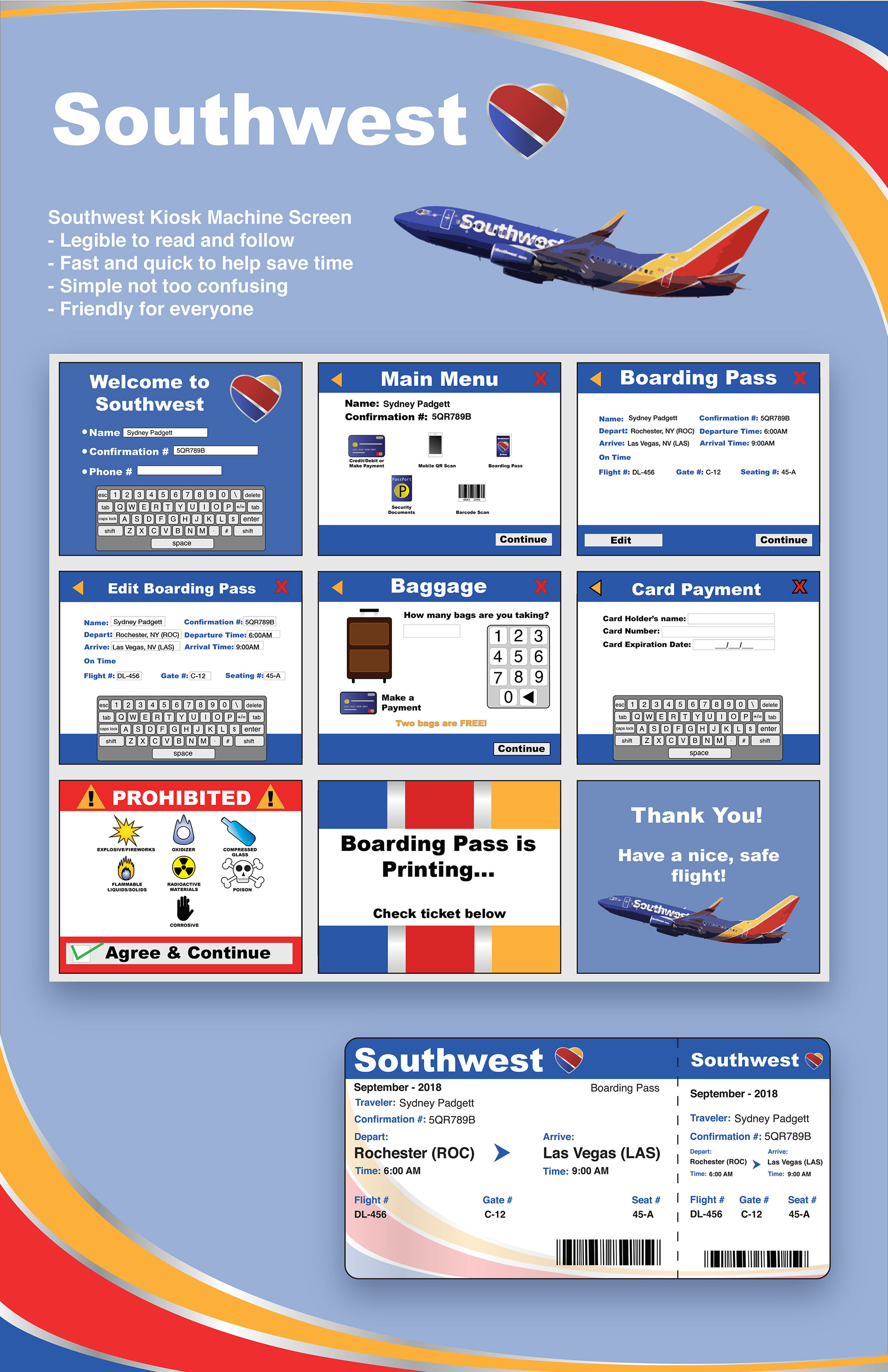 Sydney Padgett Southwest Airline Ux Ui Interface Design