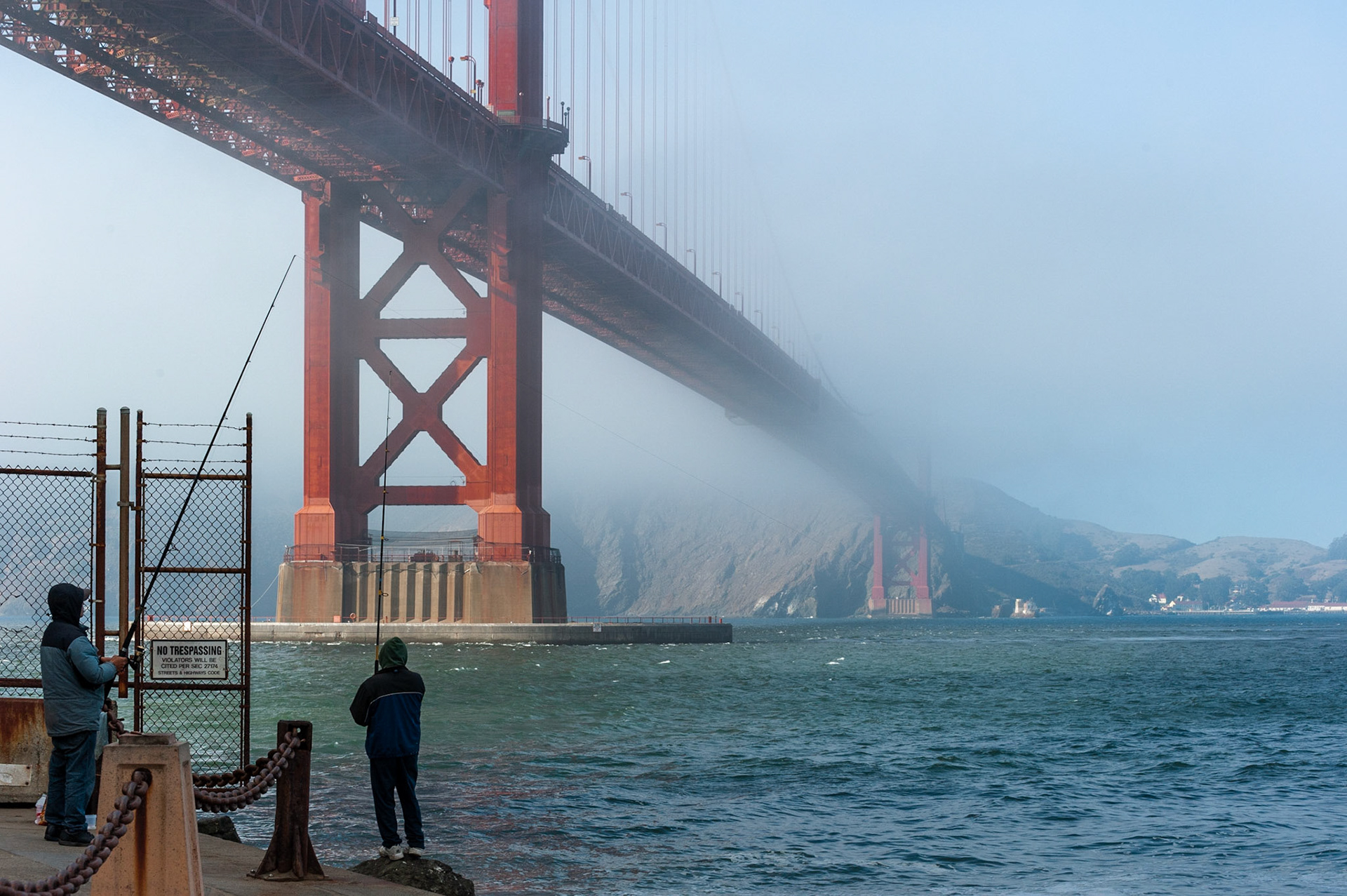 Fishing Under the Golden Gate Bridge, San Francisco, 2011