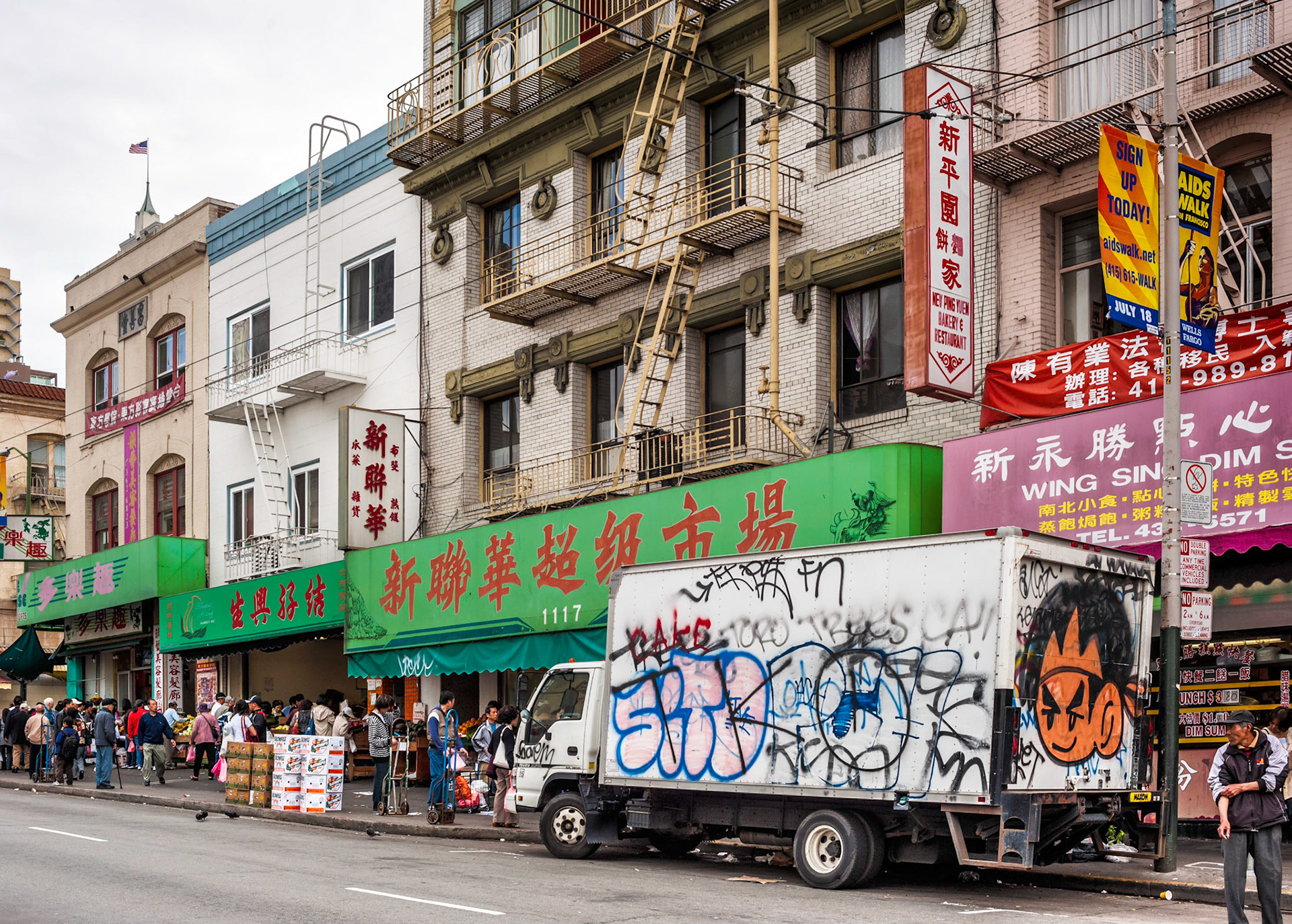Busy Chinatown Street, San Francisco, 2010