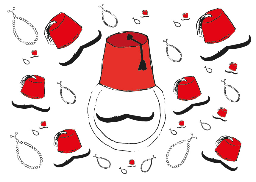 Motif Fez, Homme Turc, Moustache turc, Tespih
