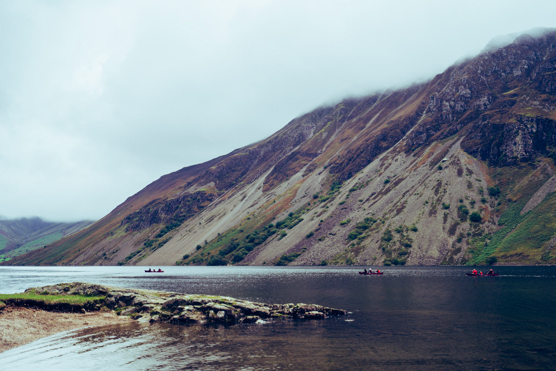 A beautiful landscape shot of Wastwater in the Lake District, England, UK