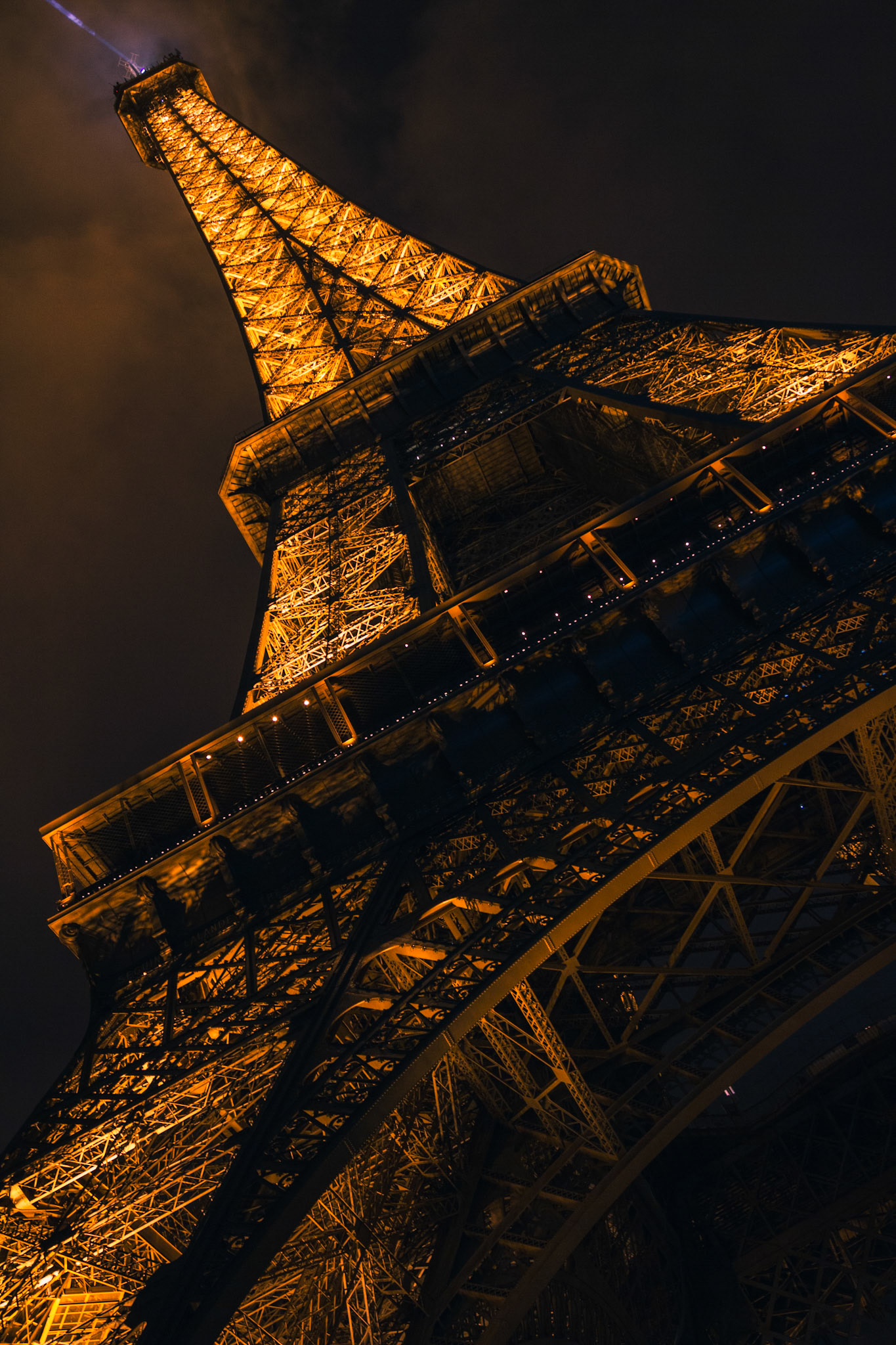 The Eiffel Tower at Night in Paris, France