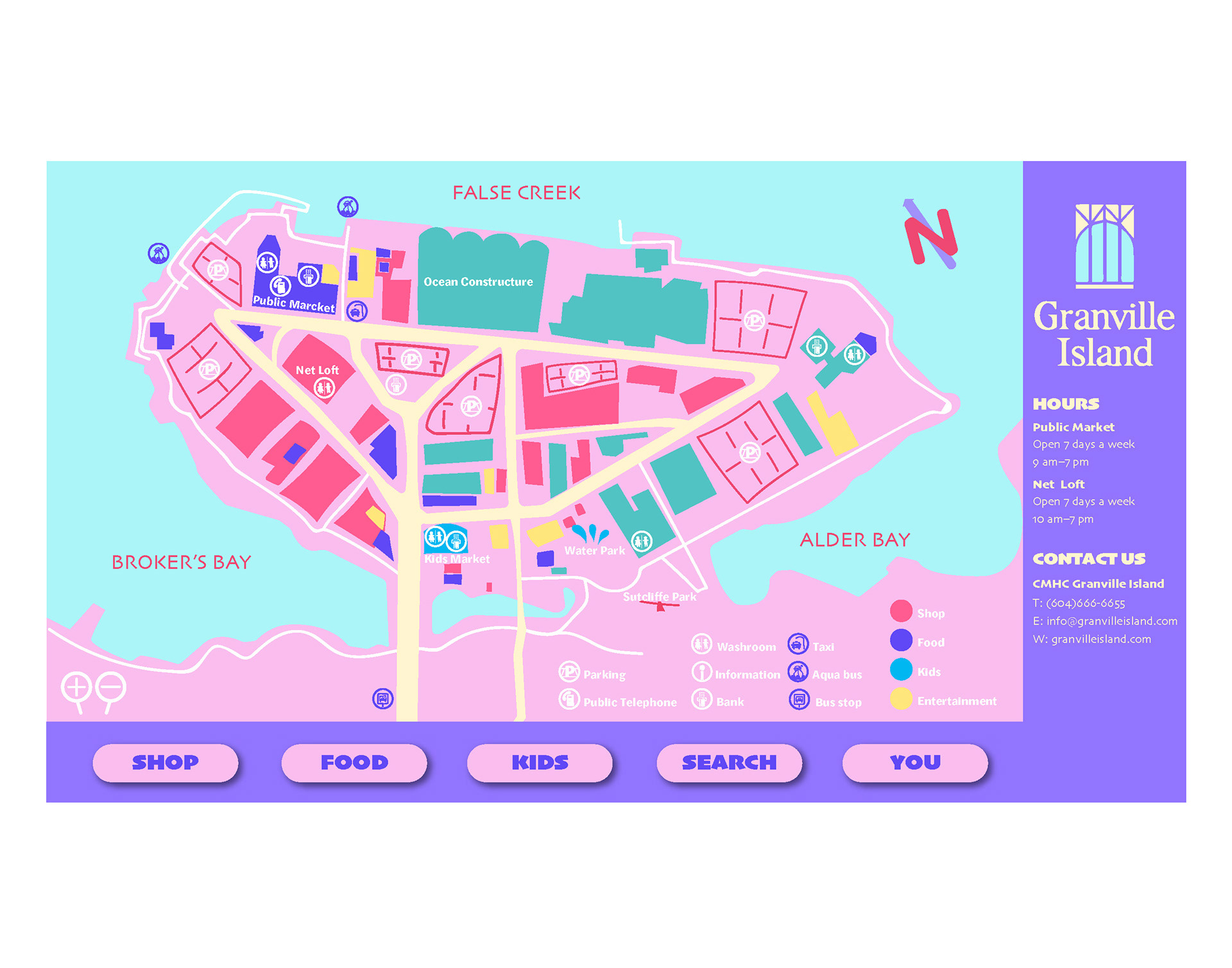 Granville Island Market Map Kughee Hwang - Granville Island Wayfinding