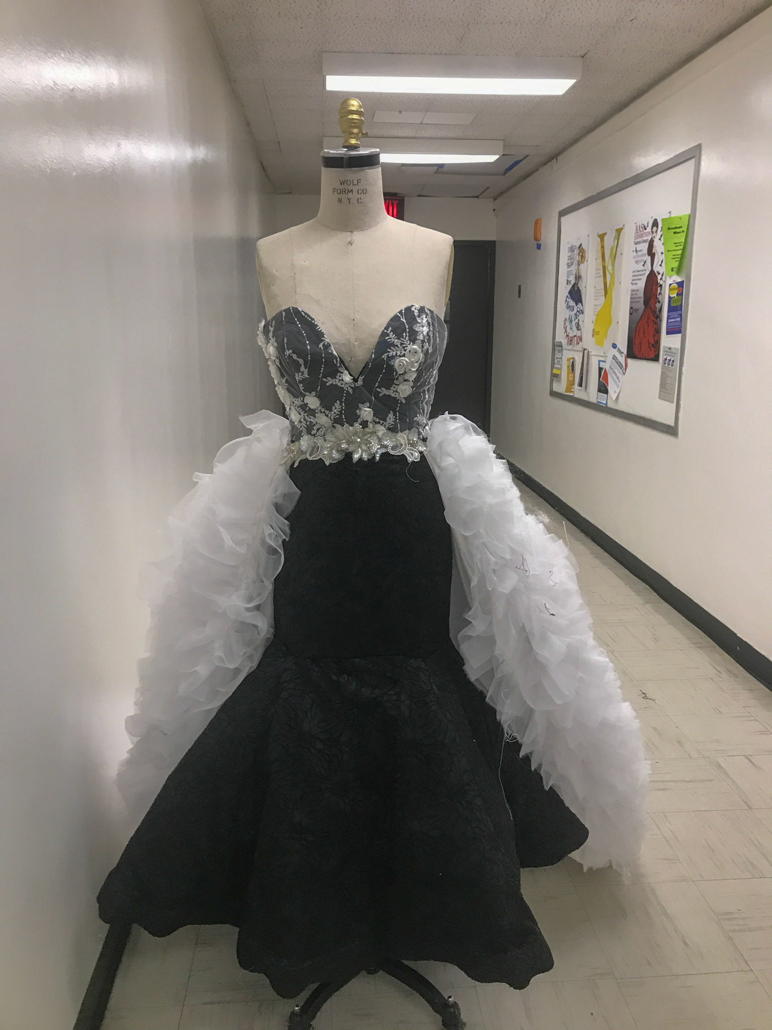 With overskirt