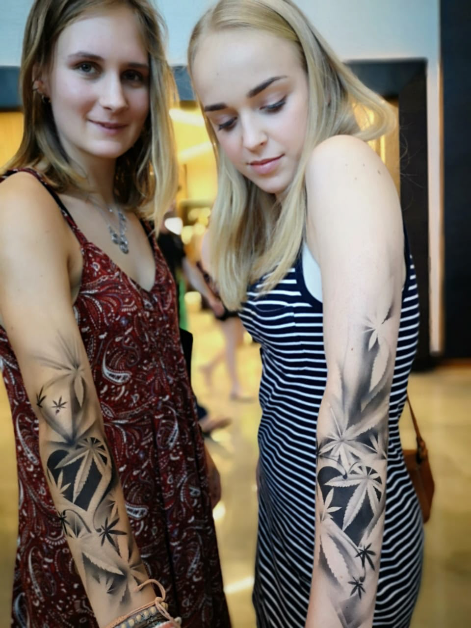 black temp tattoo ink airbrushed cannabis expo design