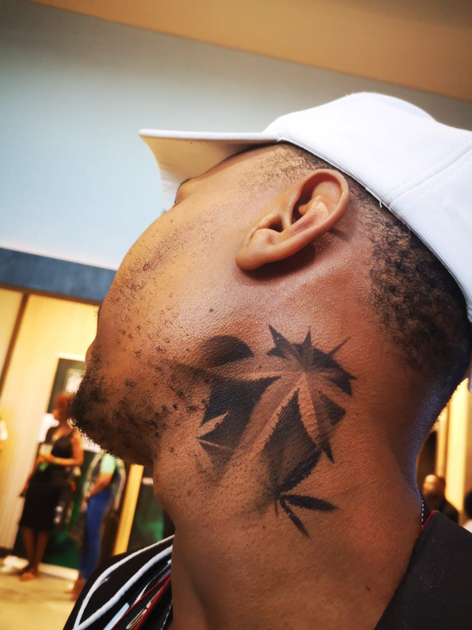 black temp tattoo ink cannabis expo leaf design