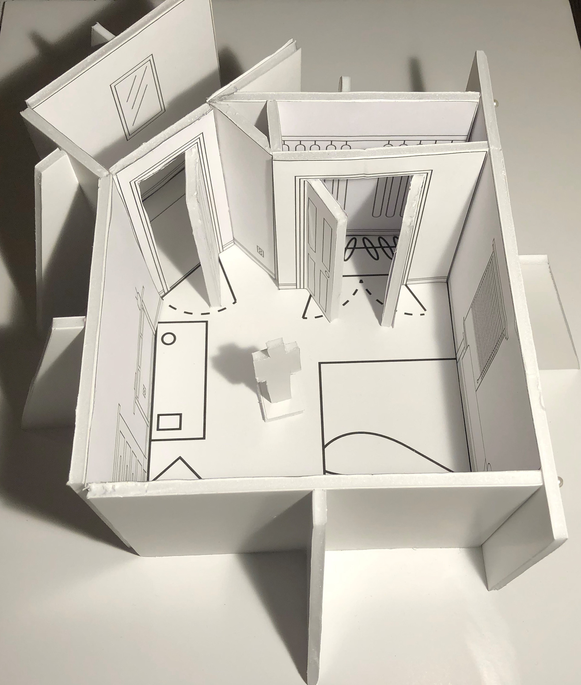 Bedroom White Paper Model (Top)