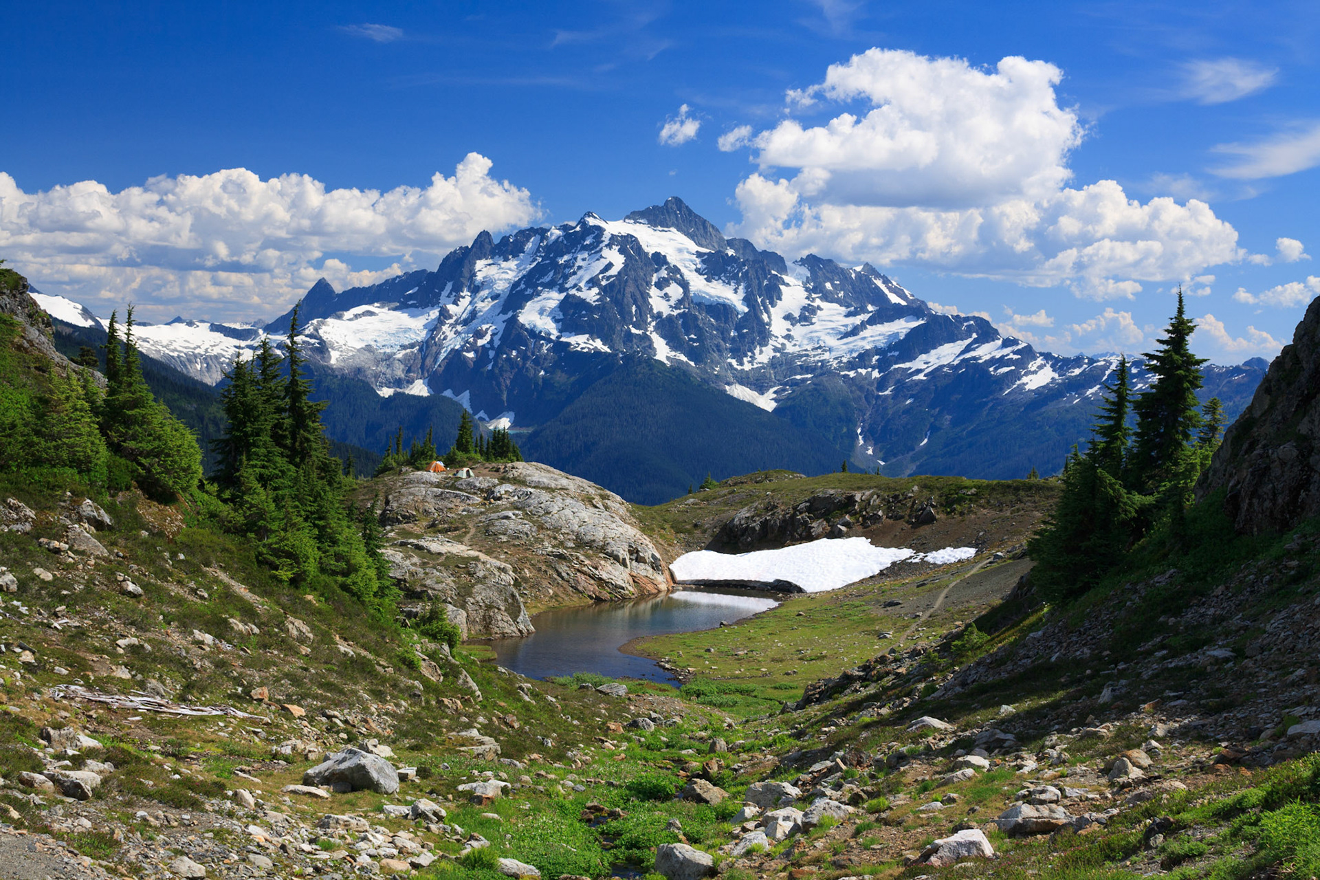 Mount Shuksan from the Yellow Aster Butte Basin, Mount Baker Wilderness, Washington